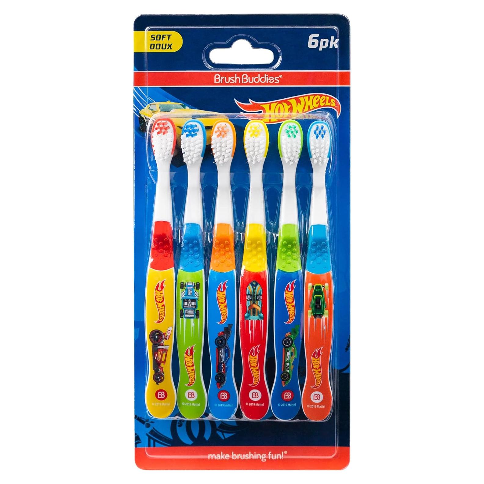 Cepillos de Dientes Brush Buddies Hot Wheels 6PK Niños
