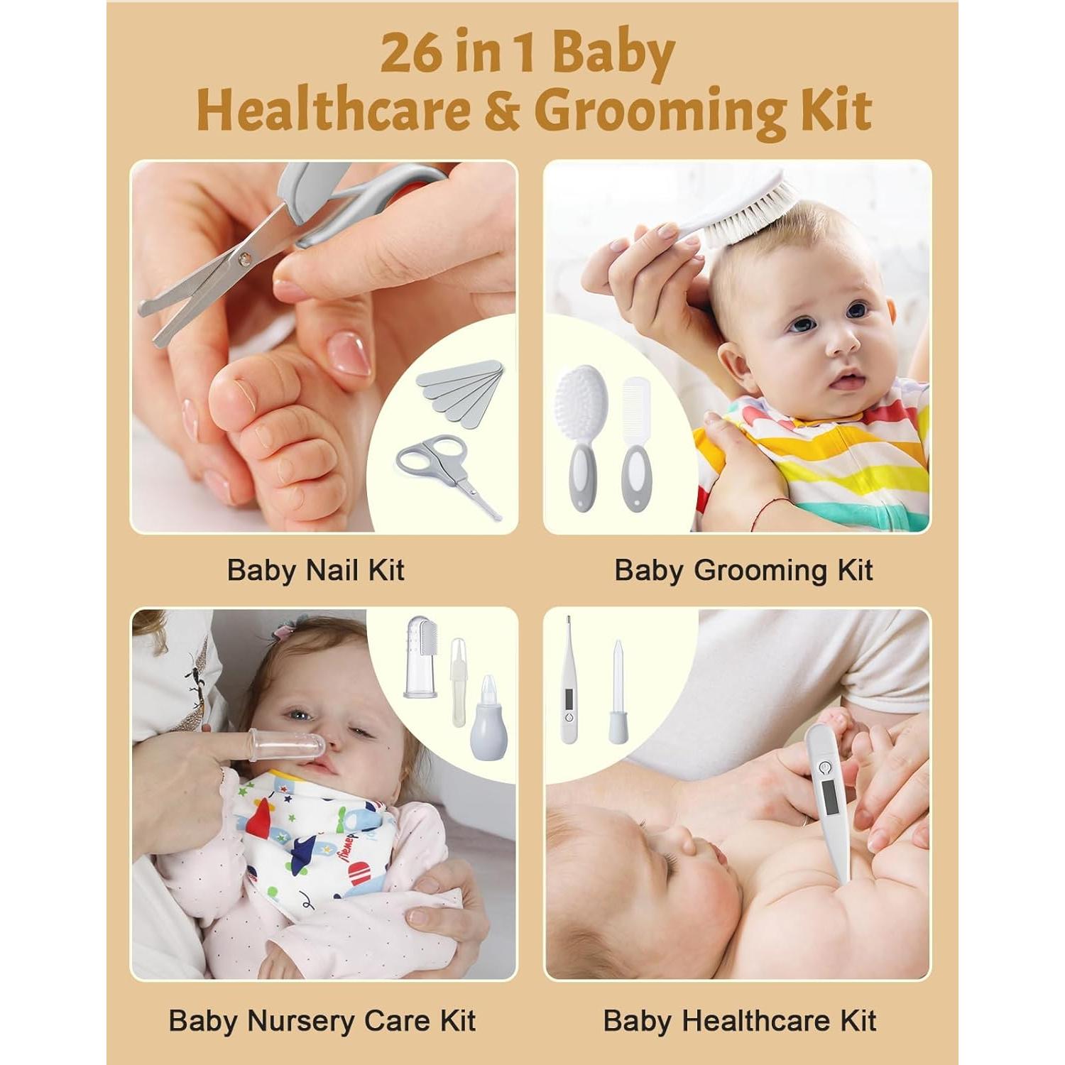 Kit de Cuidado para Bebés Lictin 26 en 1 Eléctrico Gris