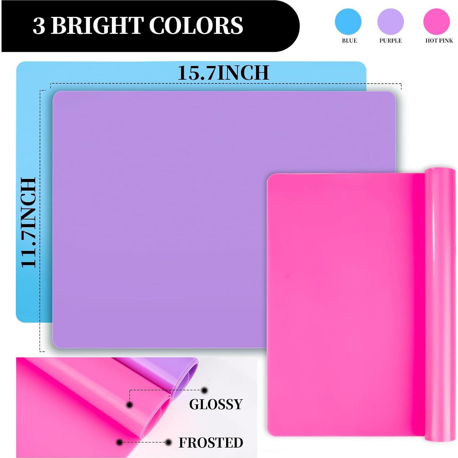 LEOBRO Alfombrillas de Silicona 3 PCS 39.9x29.7cm Manualidades