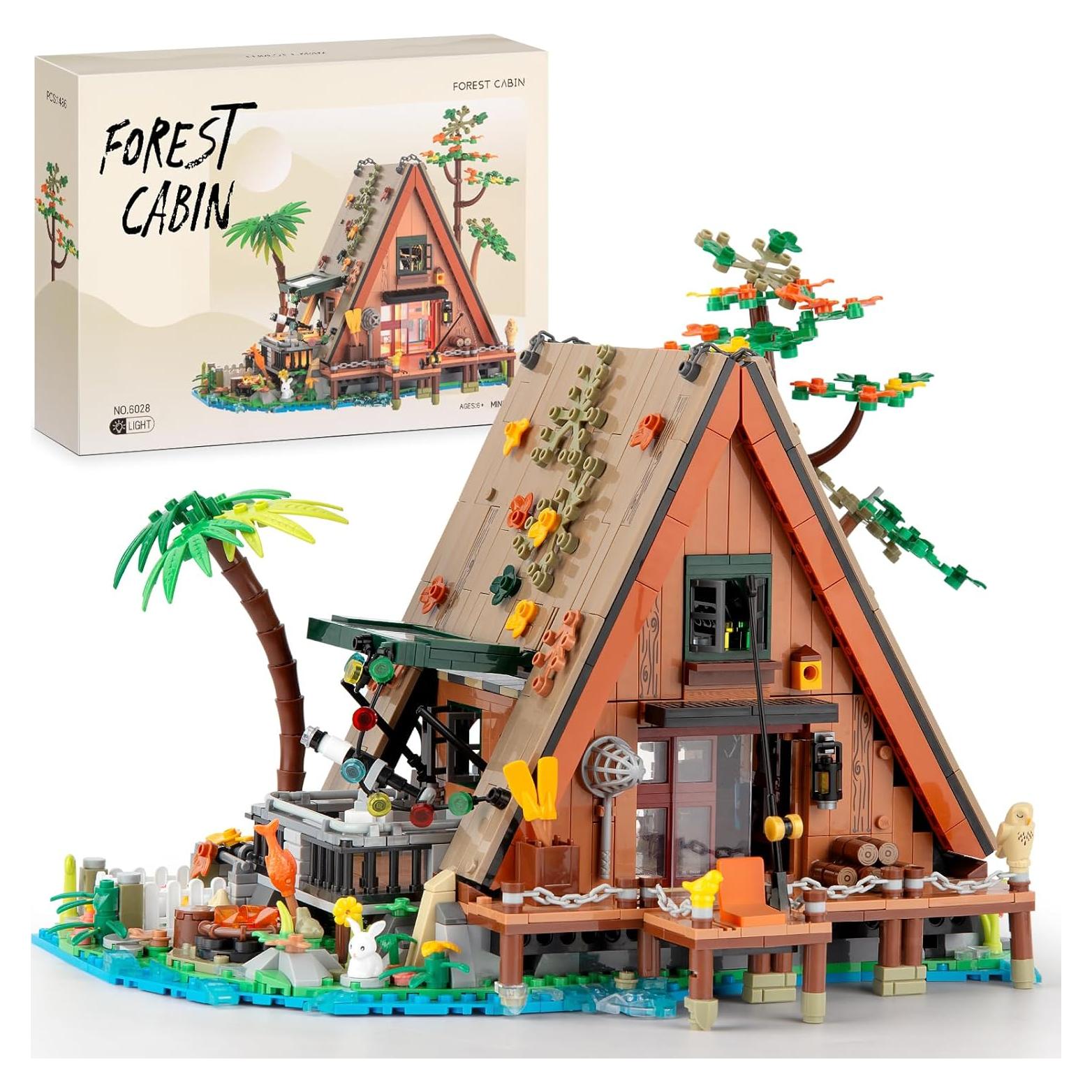 Juego de Construcción Cabaña A-Frame Vziimo 1486 Piezas LED