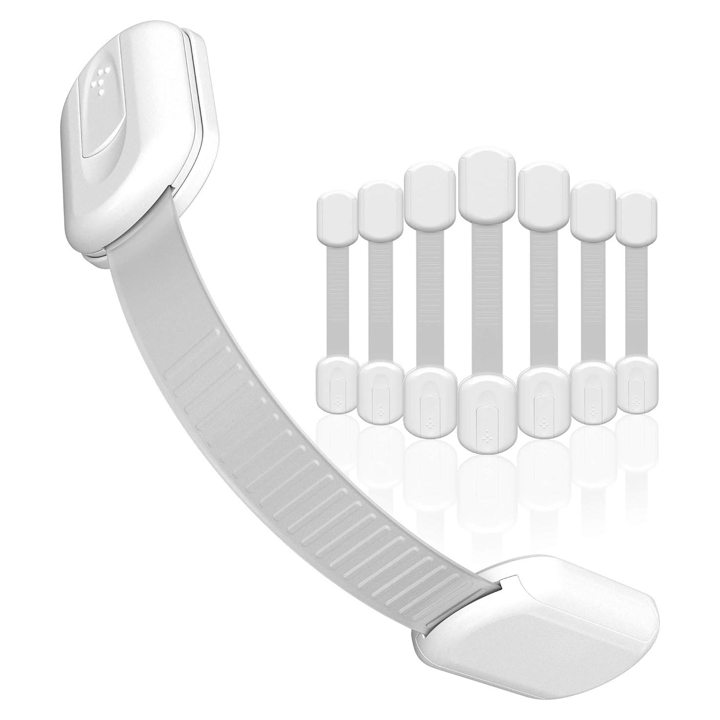 Cerraduras Adhesivas para Bebés Skyla - Paquete de 8 Blancas