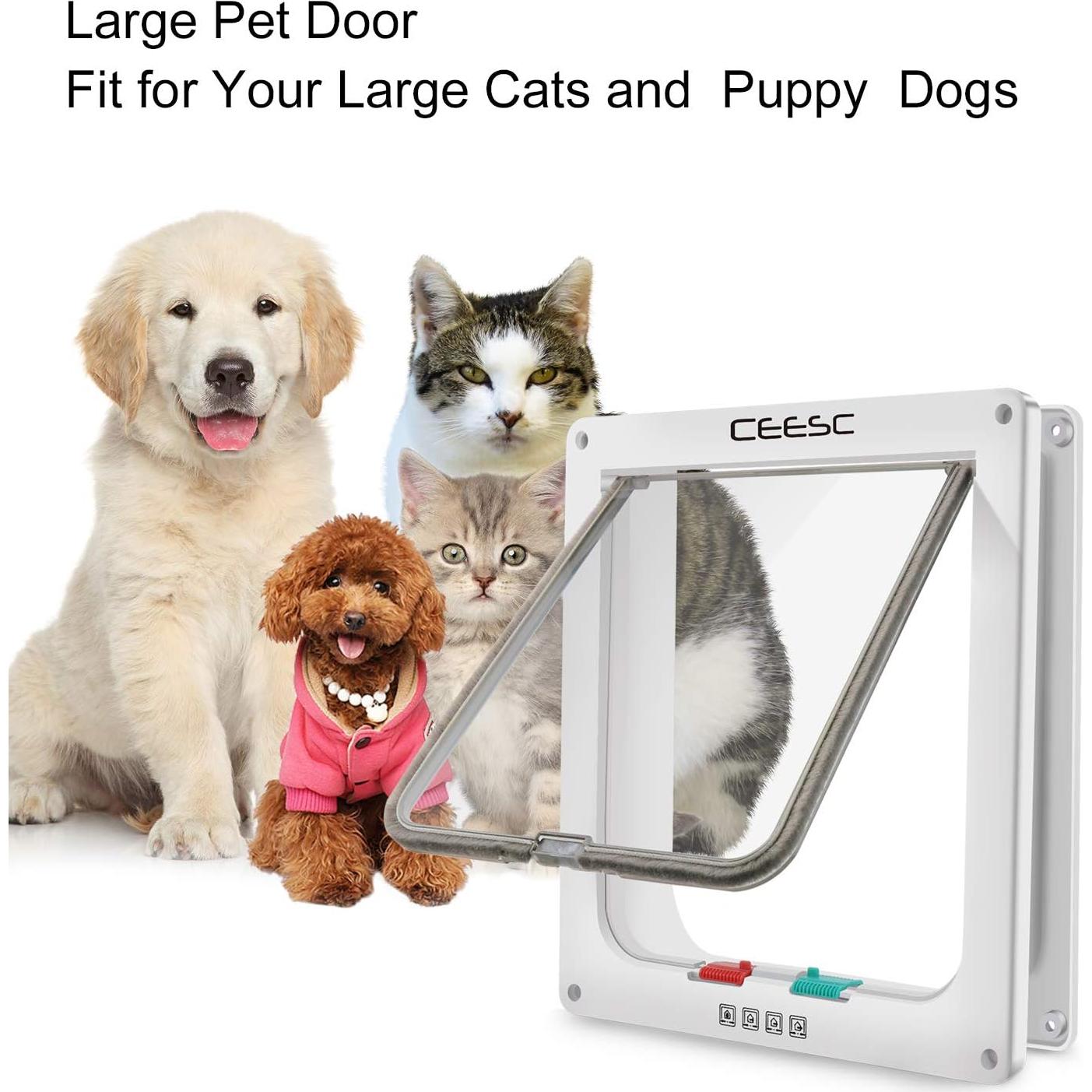 Puerta para Gatos Extra Grande CEESC XL Impermeable 28x24.9cm