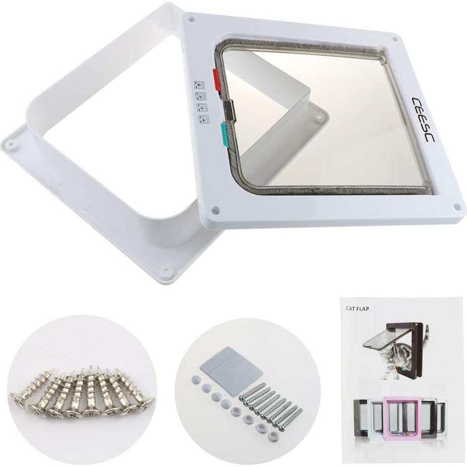Puerta para Gatos Extra Grande CEESC XL Impermeable 28x24.9cm