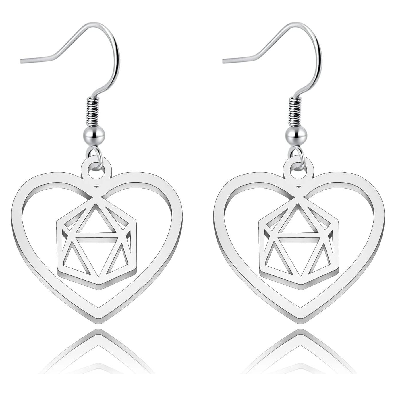 Collar y Pendientes DND Acero Inoxidable Ajustables