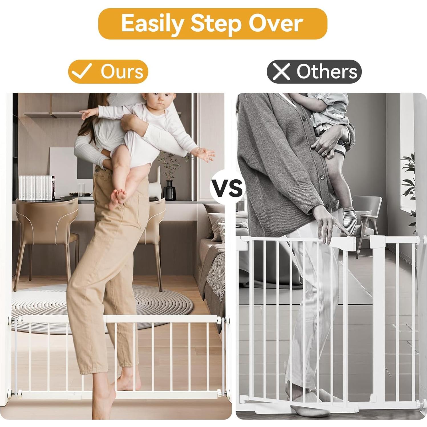 Puerta para Perros Fldofaves Ajustable 45-114 cm Metal Blanco