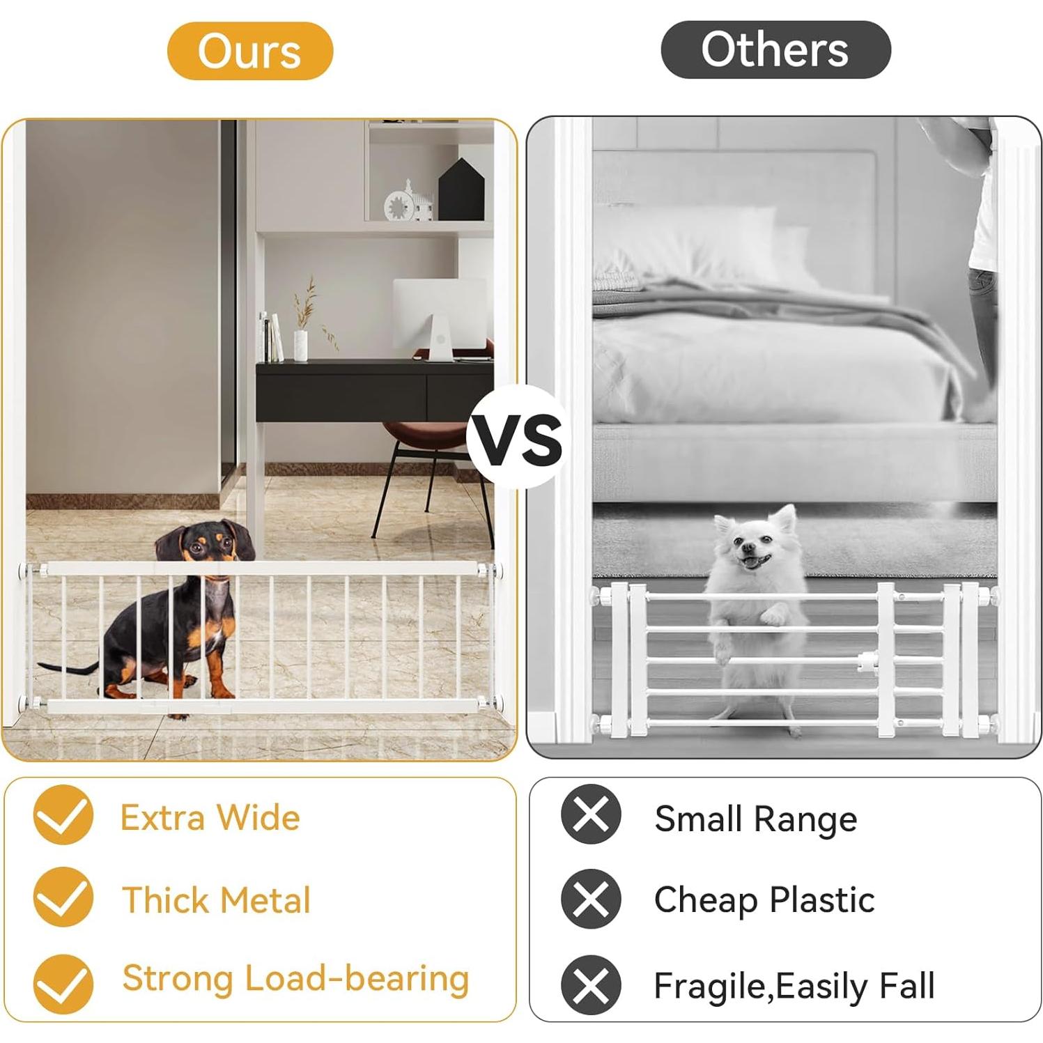 Puerta para Perros Fldofaves Ajustable 45-114 cm Metal Blanco