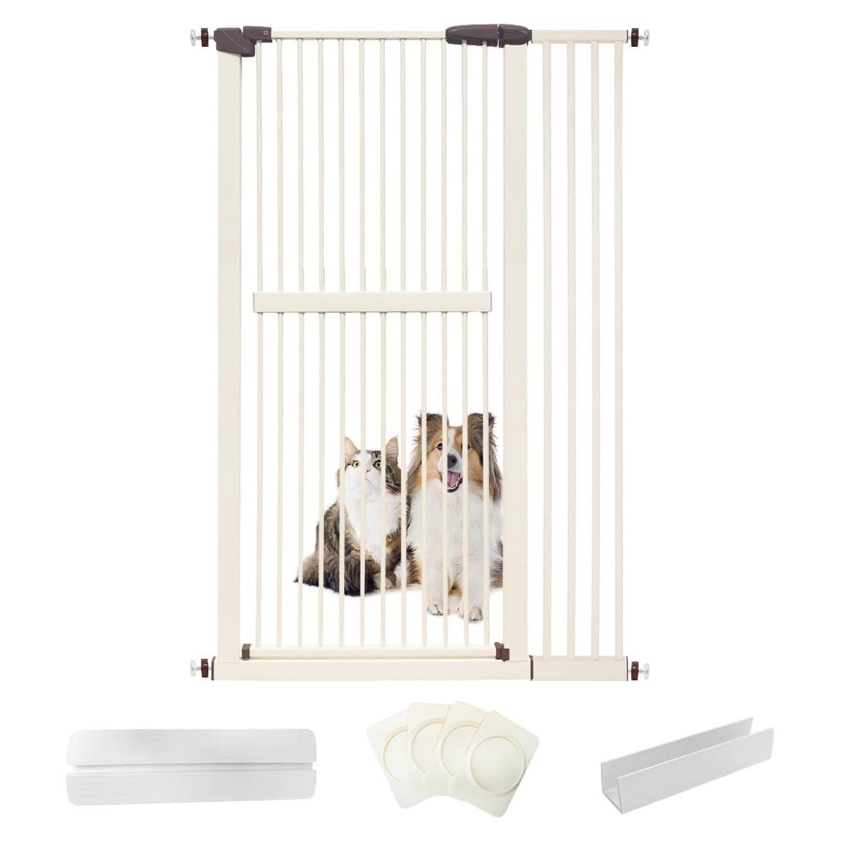 Puerta para Gatos Alta LUMIZONE 97.5-107.5cm Crema