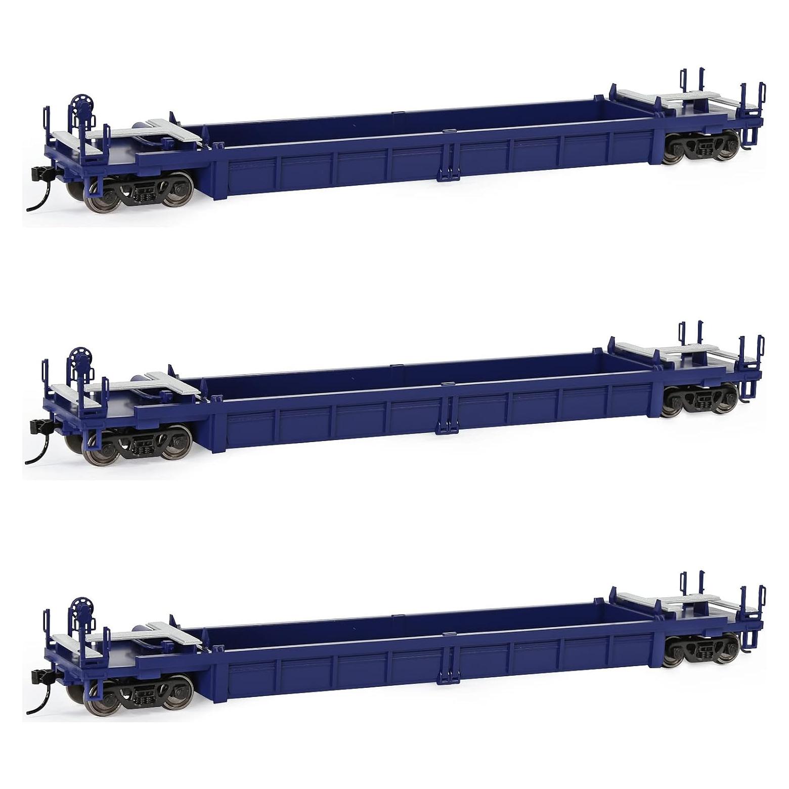 Carro Plano HO Evemodel C8749 3pcs Azul 40ft Magnético