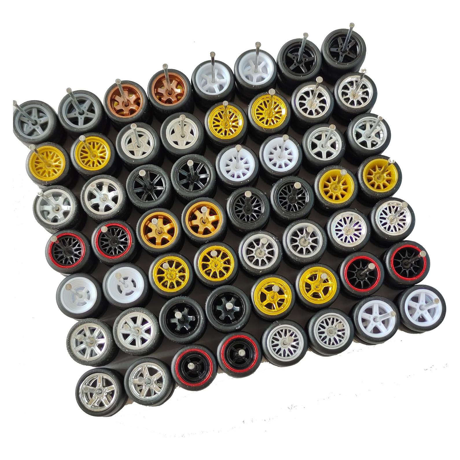 Juego de Ruedas y Neumáticos 1/64 para Hot Wheels - 10 Paquetes