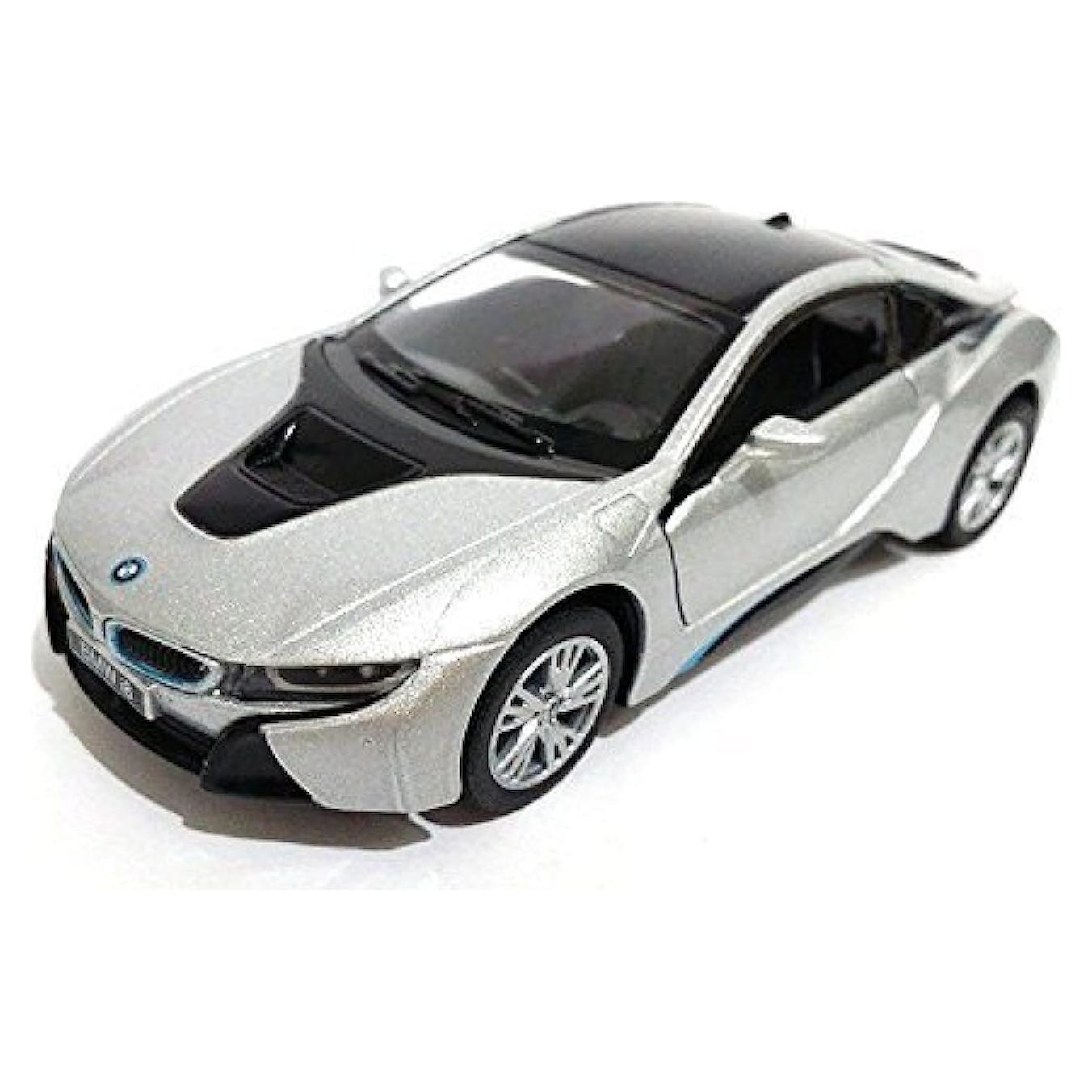 Coche Diecast Kinsmart BMW I8 Plateado 1:36 con Detalles