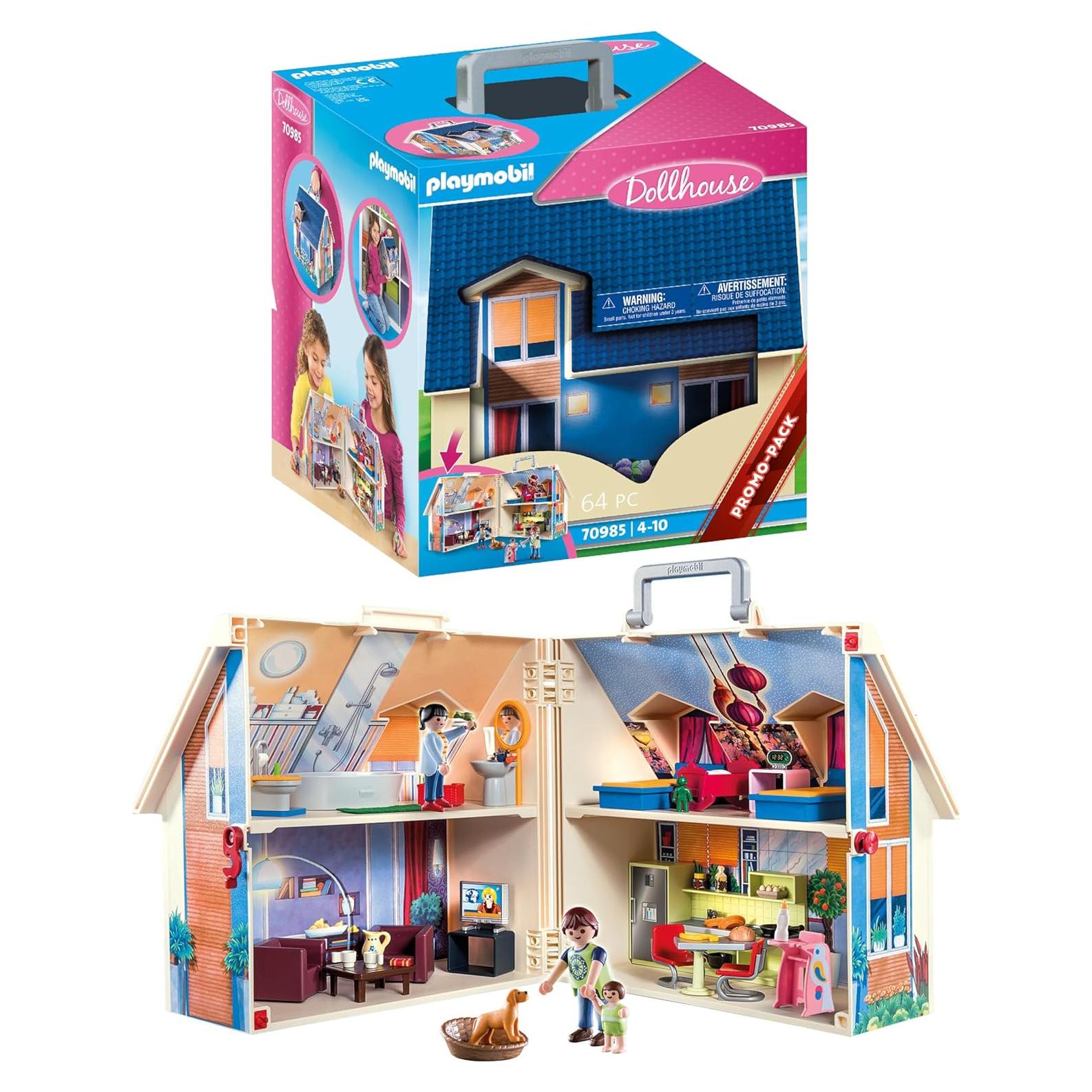 Casa de Muñecas Portátil Playmobil 2 Pisos 4 Habitaciones