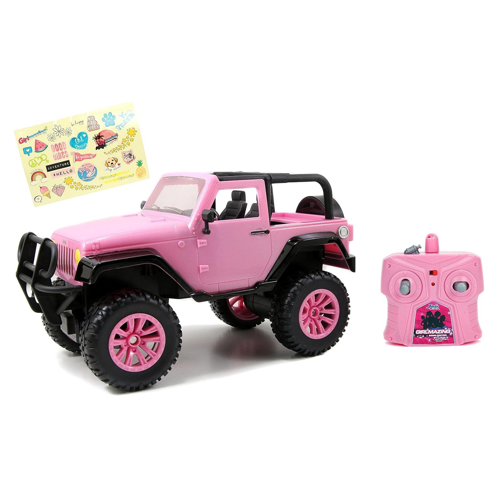 Jeep Wrangler RC 1:16 Jada Toys Rosa Control Remoto