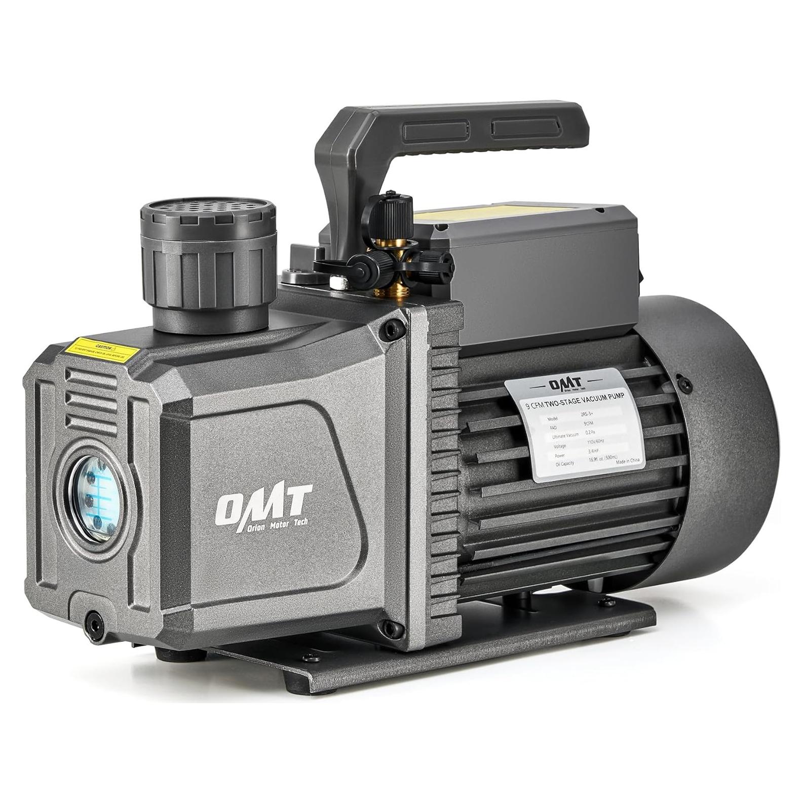 Bomba de Vacío Orion Motor Tech 2 Etapas 9 cfm 3/4 hp