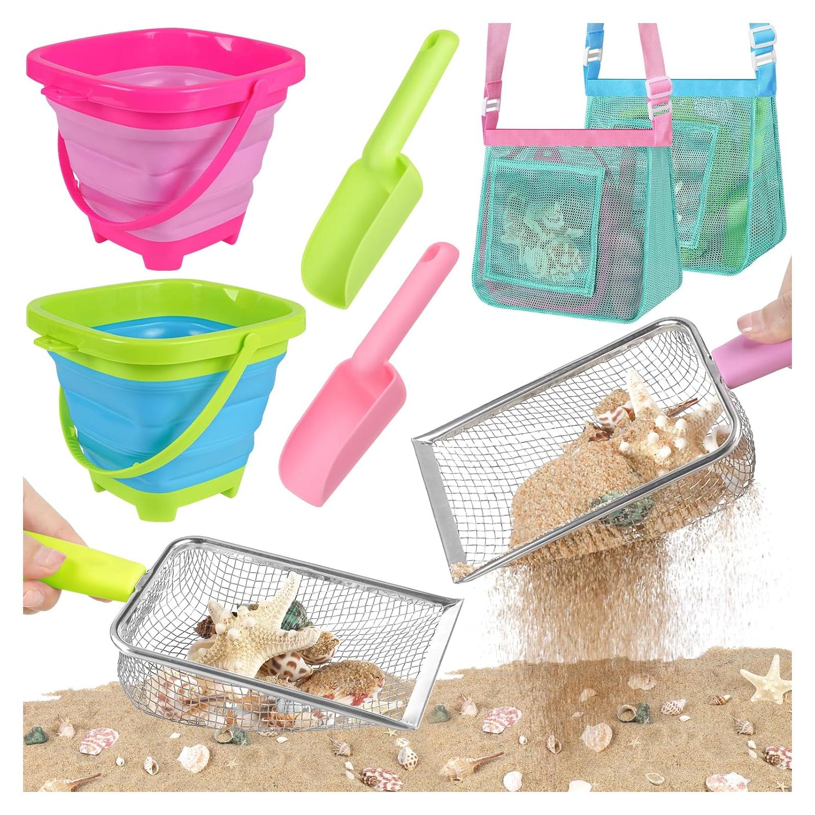 Juguetes de Playa FHOZGECY con 2 Cubos Plegables y Palas