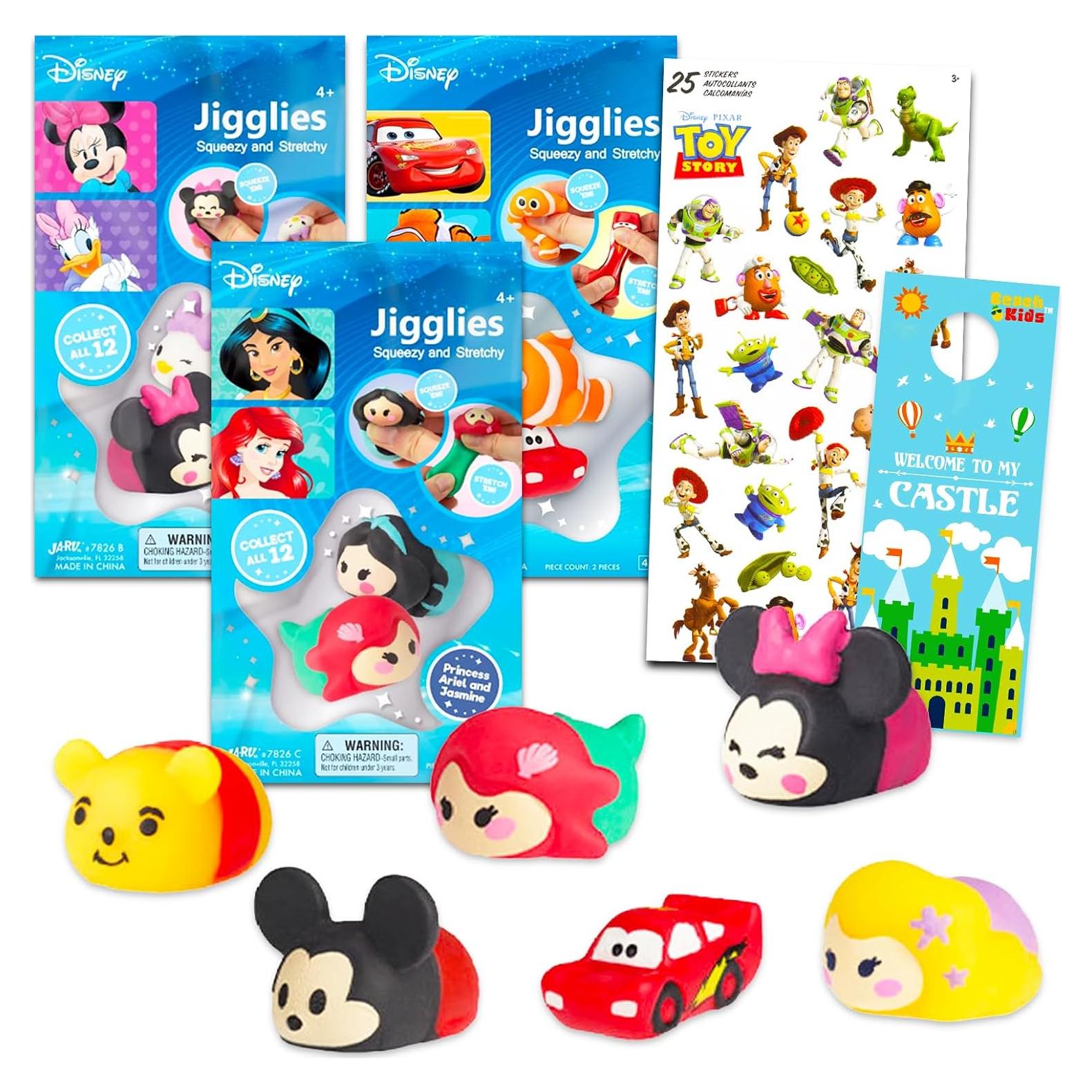 Paquete Mega Juguetes Estirables Disney Jigglies - 6 Figuras