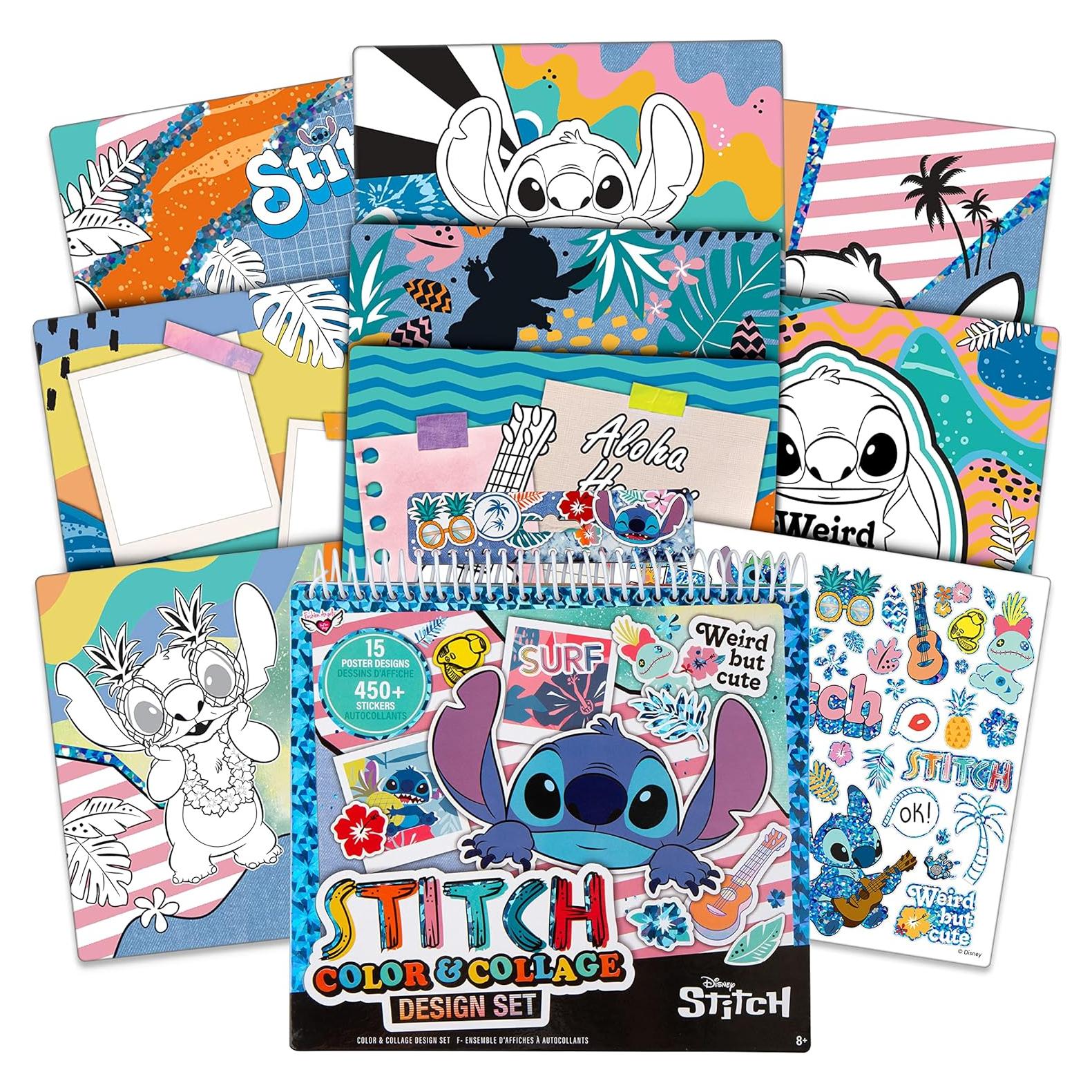 Conjunto de Diseño Stitch Disney con 15 Pósters y Stickers