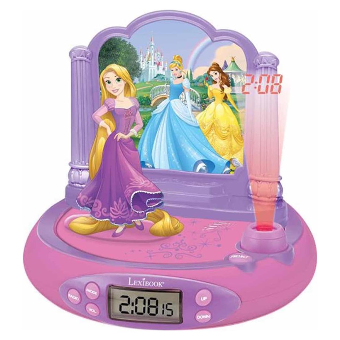 Reloj Proyector LEXiBOOK Rapunzel con Luz Nocturna Rosa