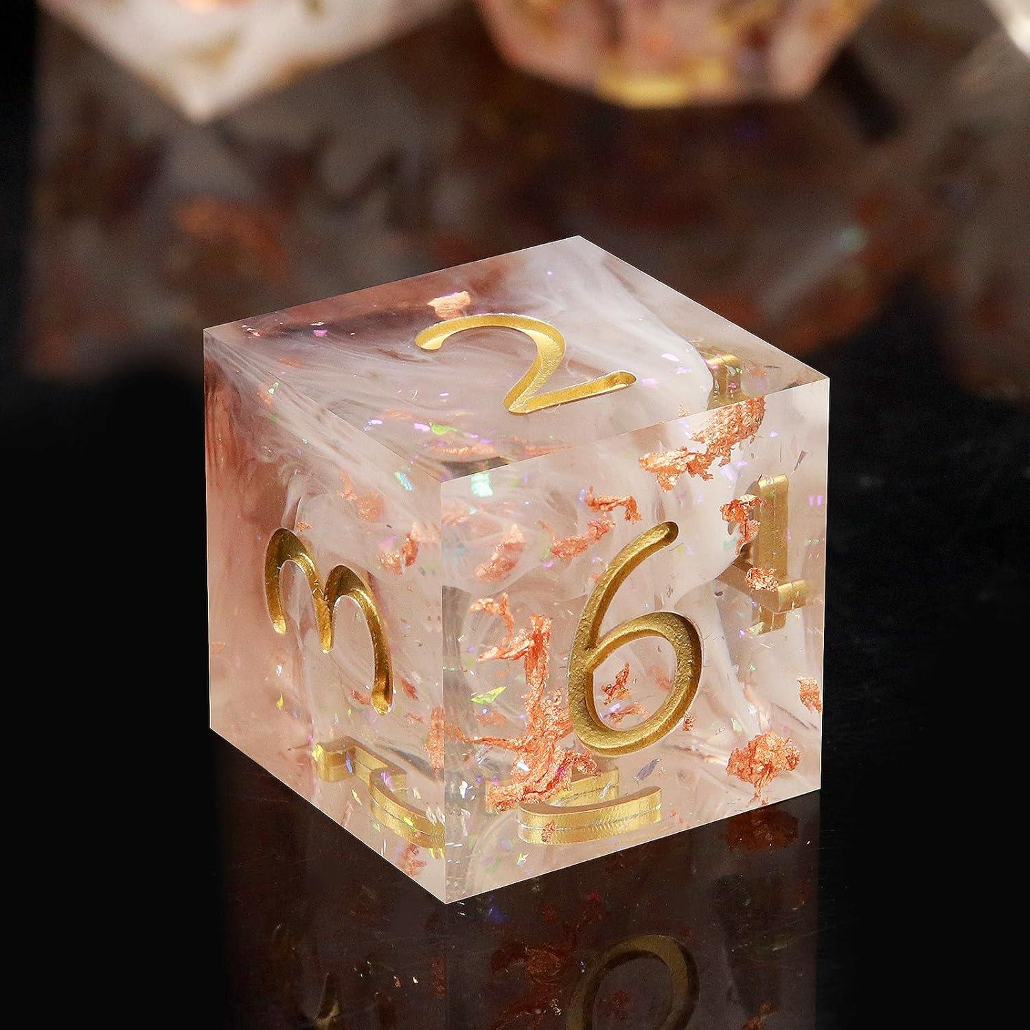 Juego de Dados Haxtec 7PCS Resina DND Poliedricos Estrella