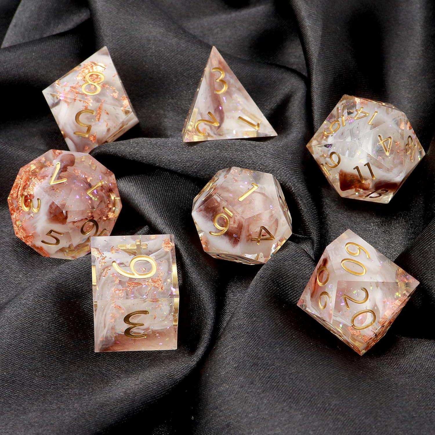 Juego de Dados Haxtec 7PCS Resina DND Poliedricos Estrella