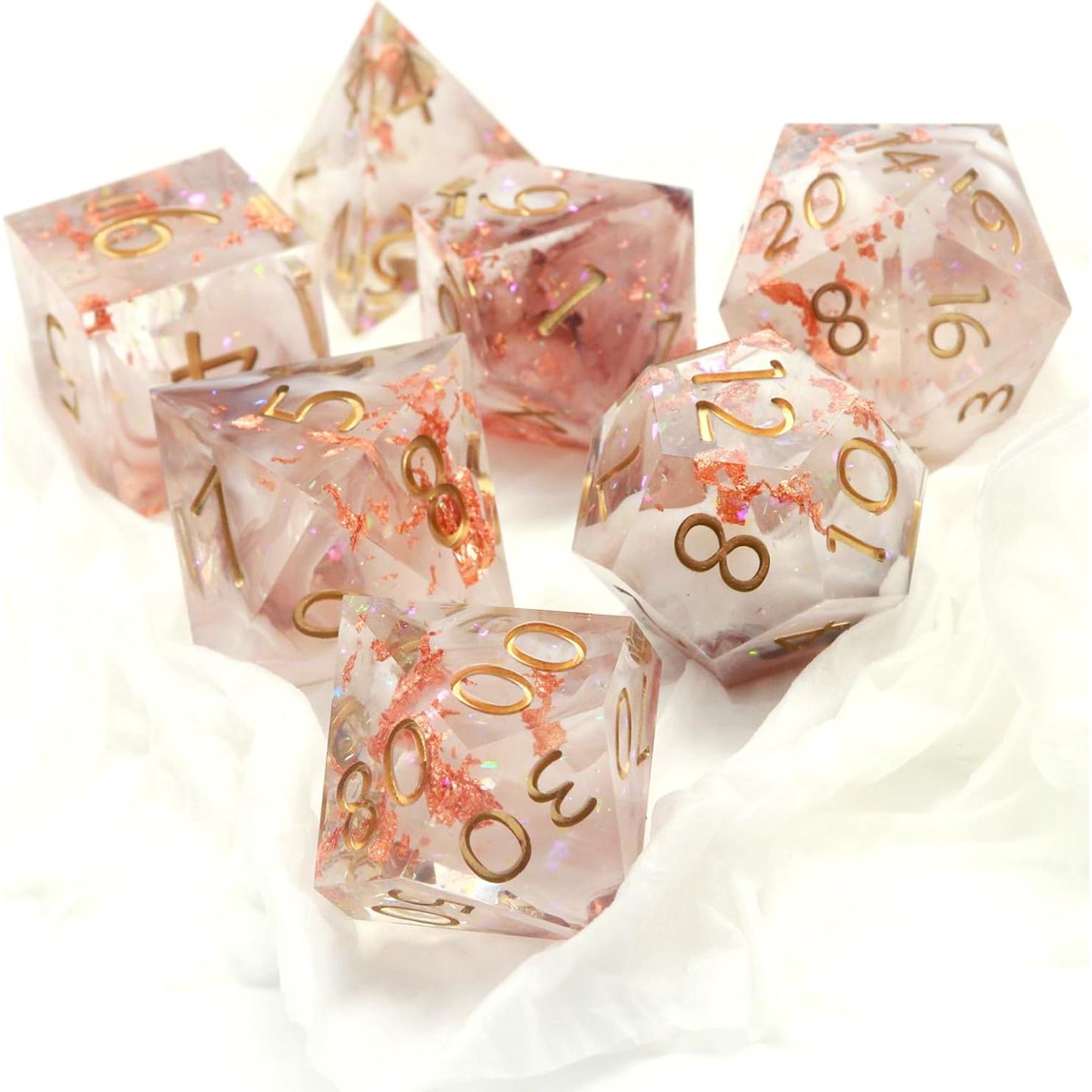 Juego de Dados Haxtec 7PCS Resina DND Poliedricos Estrella