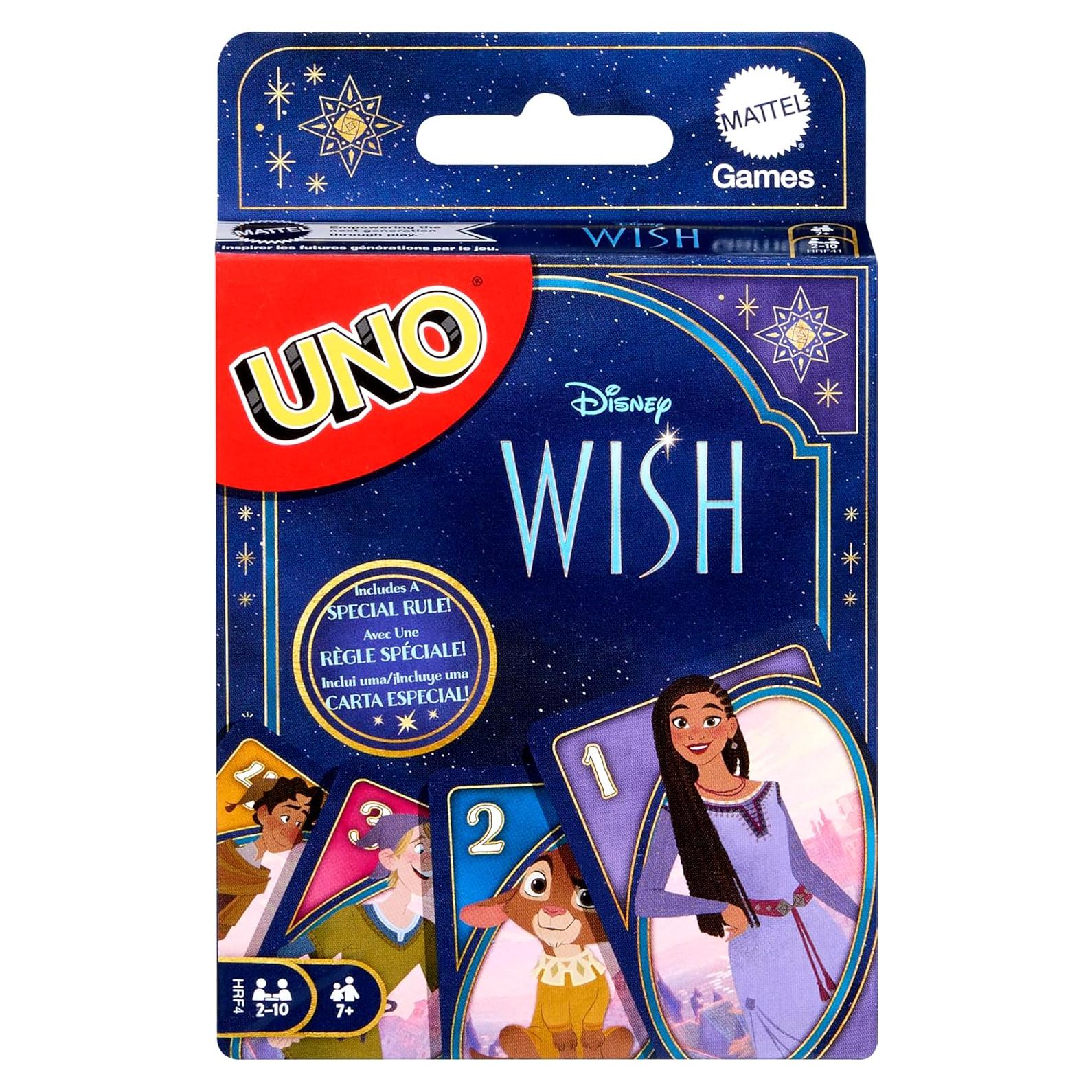 Juego de Cartas UNO Disney Wish Mattel para 2 a 10 Jugadores