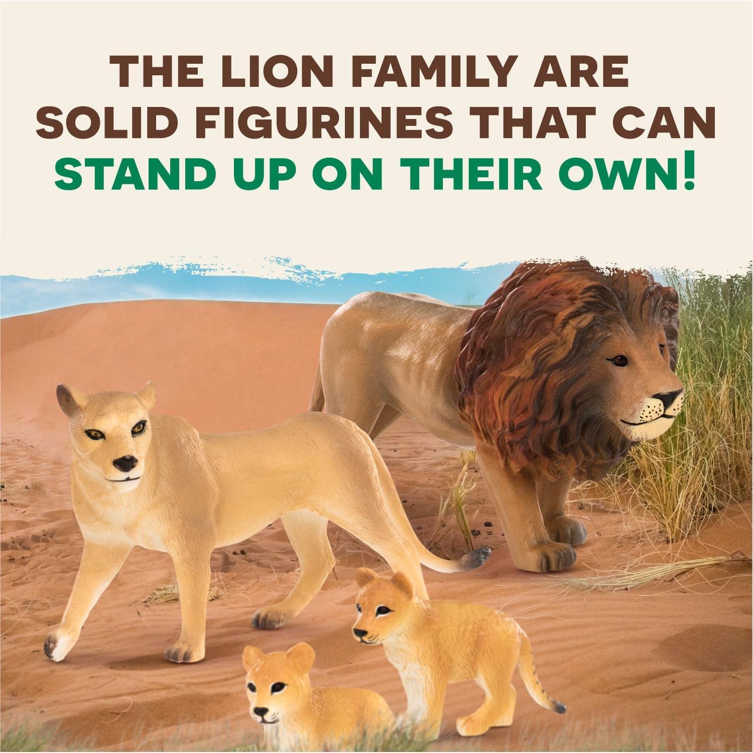 Familia de Leones Terra by Battat - 4 Figuras Realistas