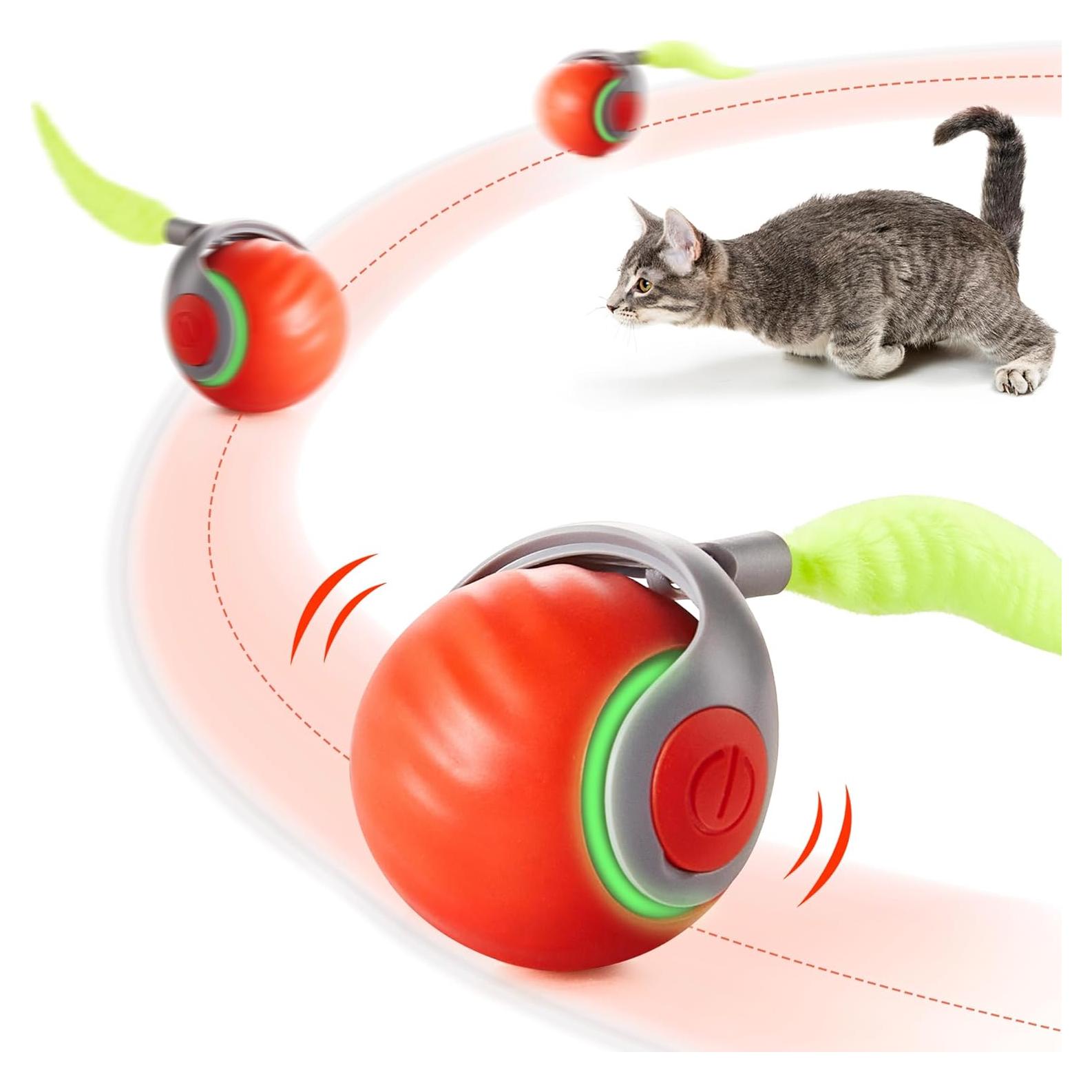 Juguete Interactivo para Gatos Potaroma Bola Rodante Naranja