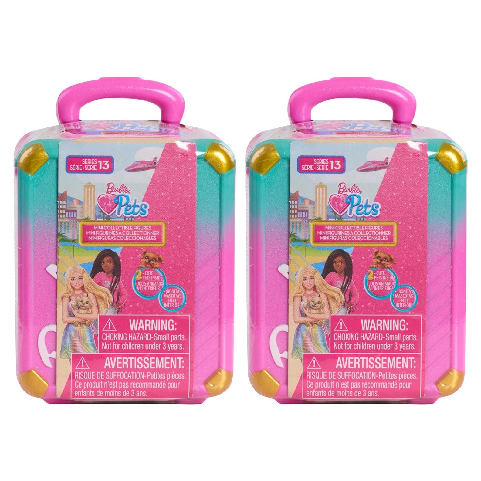 Barbie Pet Mini Collectible Animal Figures 2-Pack, 1.5-inch Figurines, Kids Toys for Ages 3 Up