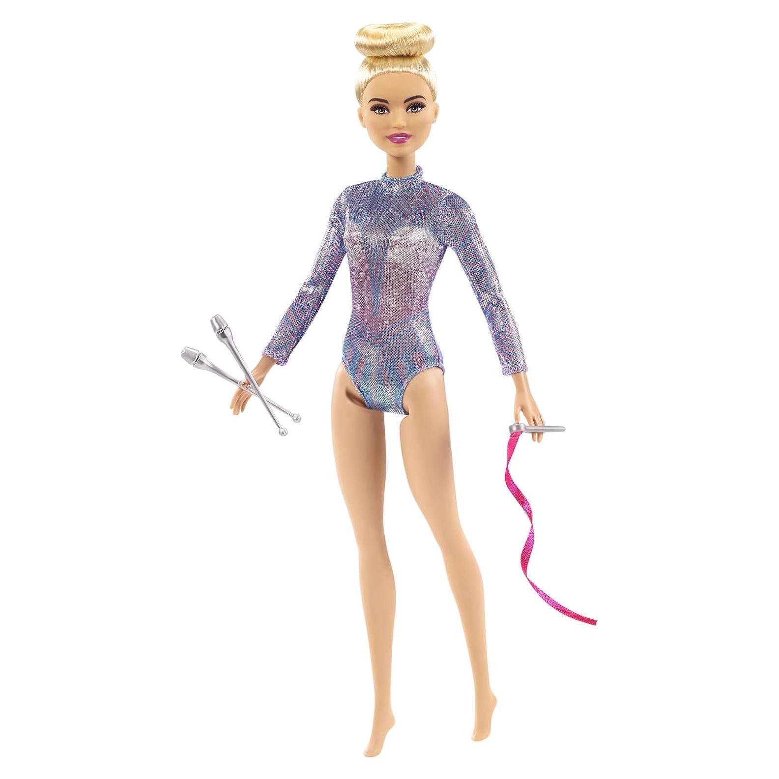 Muñeca Barbie Gimnasta Rítmica con Accesorios y Leotardo