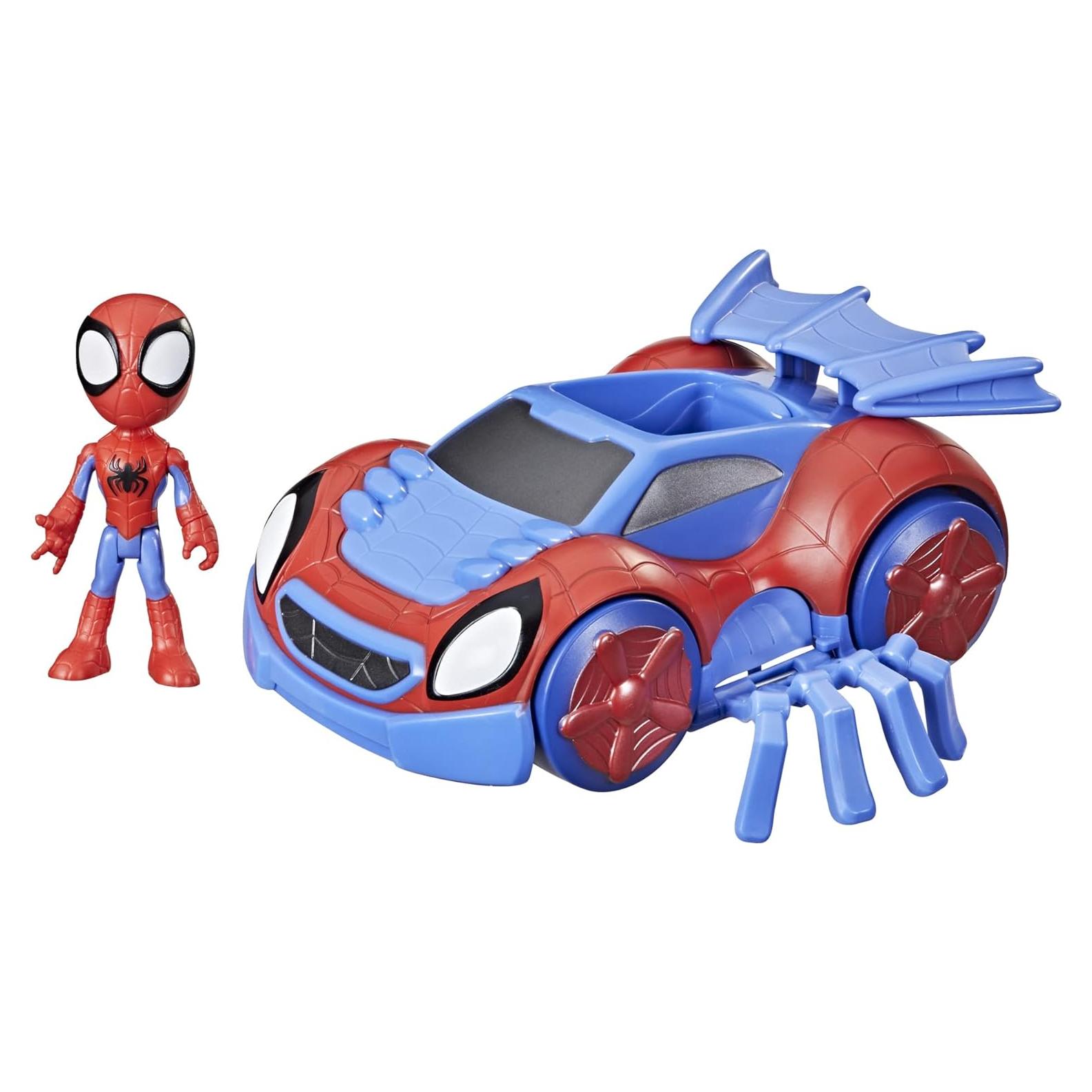 Spidey y Sus Amigos Hasbro Vehículo 2-en-1 y Figura 10 cm