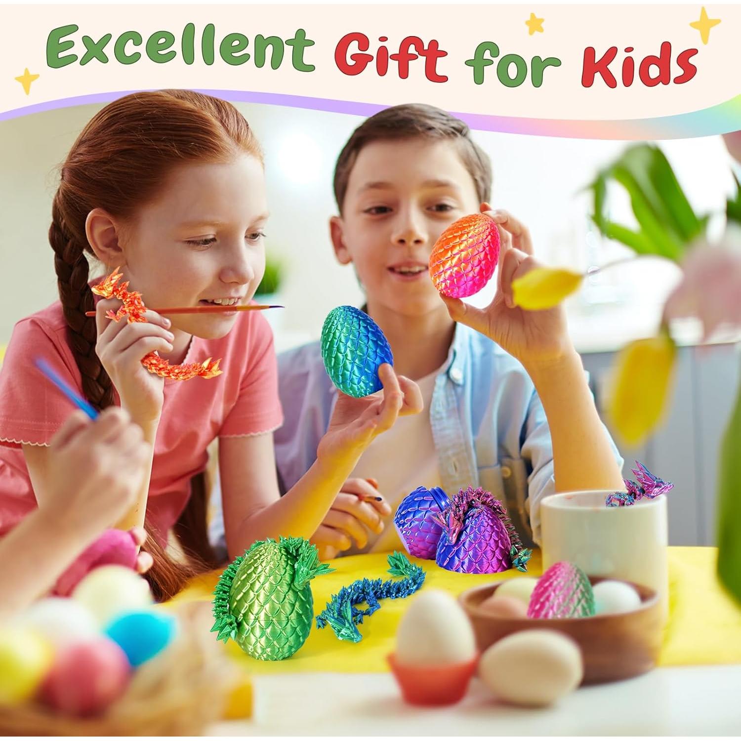 Juego de 4 Huevos de Dragón YILCER con Dragón Sorpresa