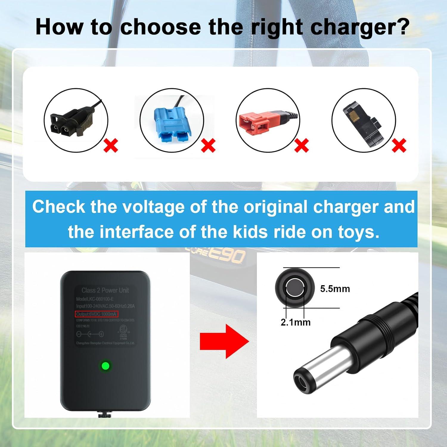 Cargador 6V IBERLS para coches Kidzone y más, 182 cm