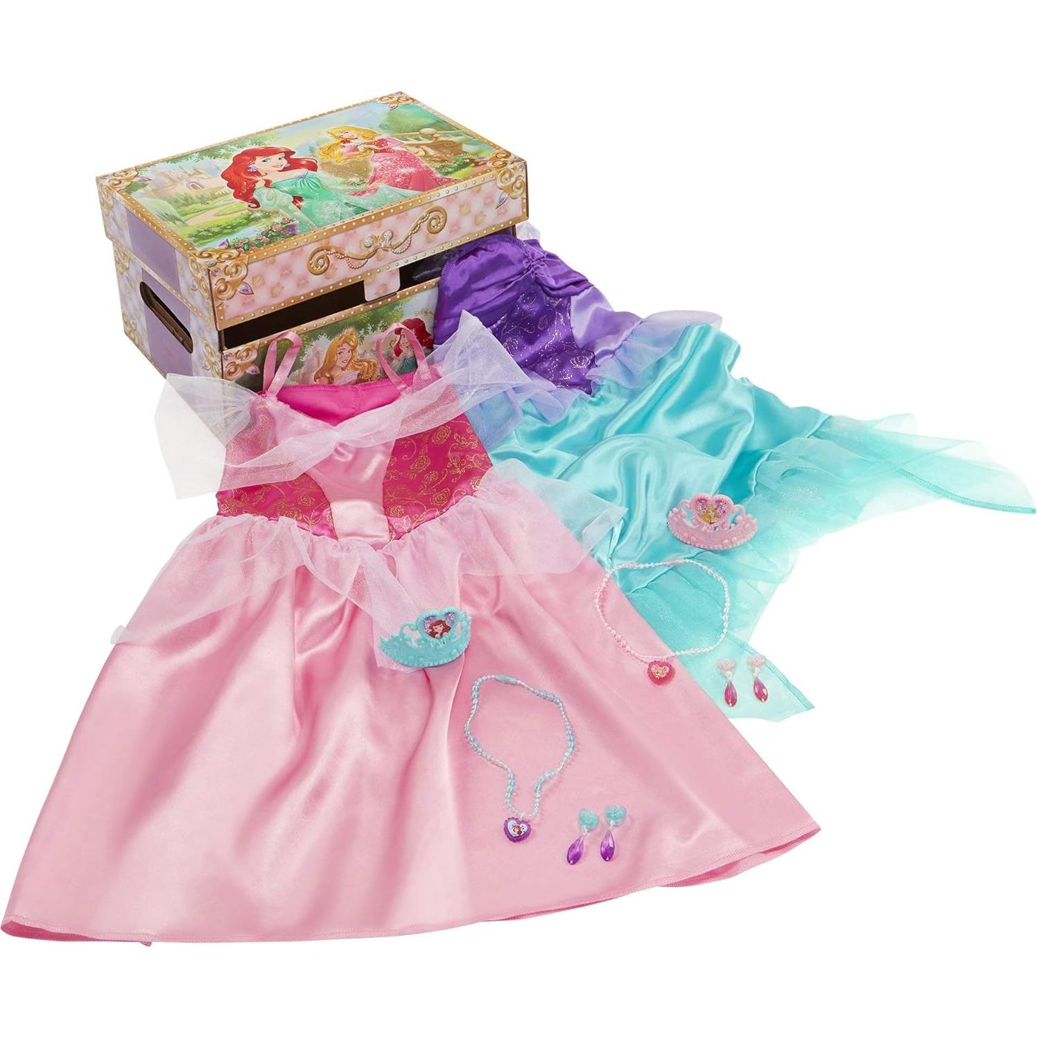 Baúl de Disfraces Disney Ariel y Aurora 11 Piezas