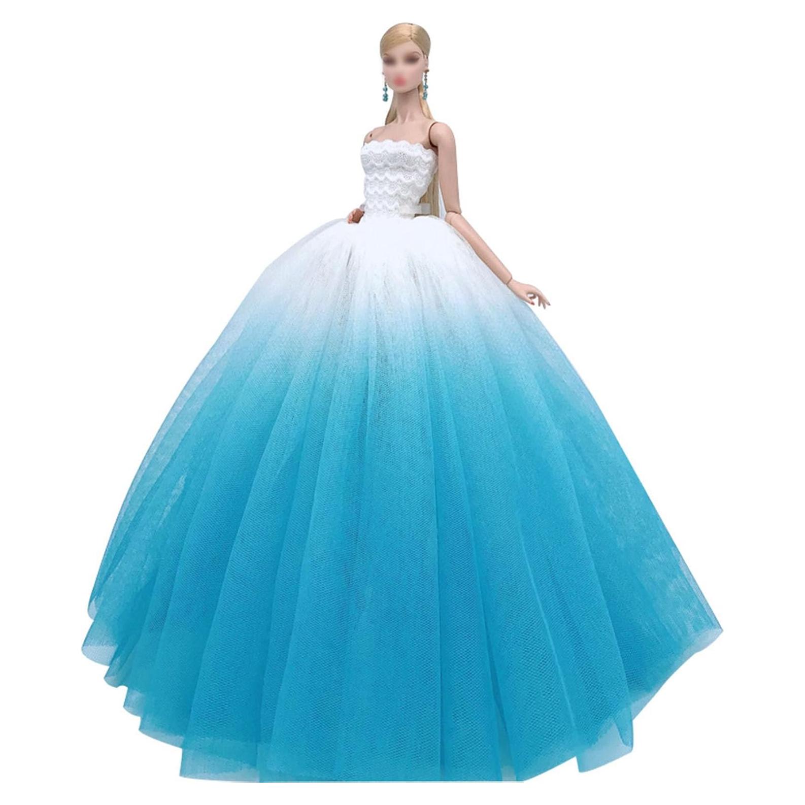 Vestido de Novia Azul y Blanco para Muñeca 29 cm Estilo K