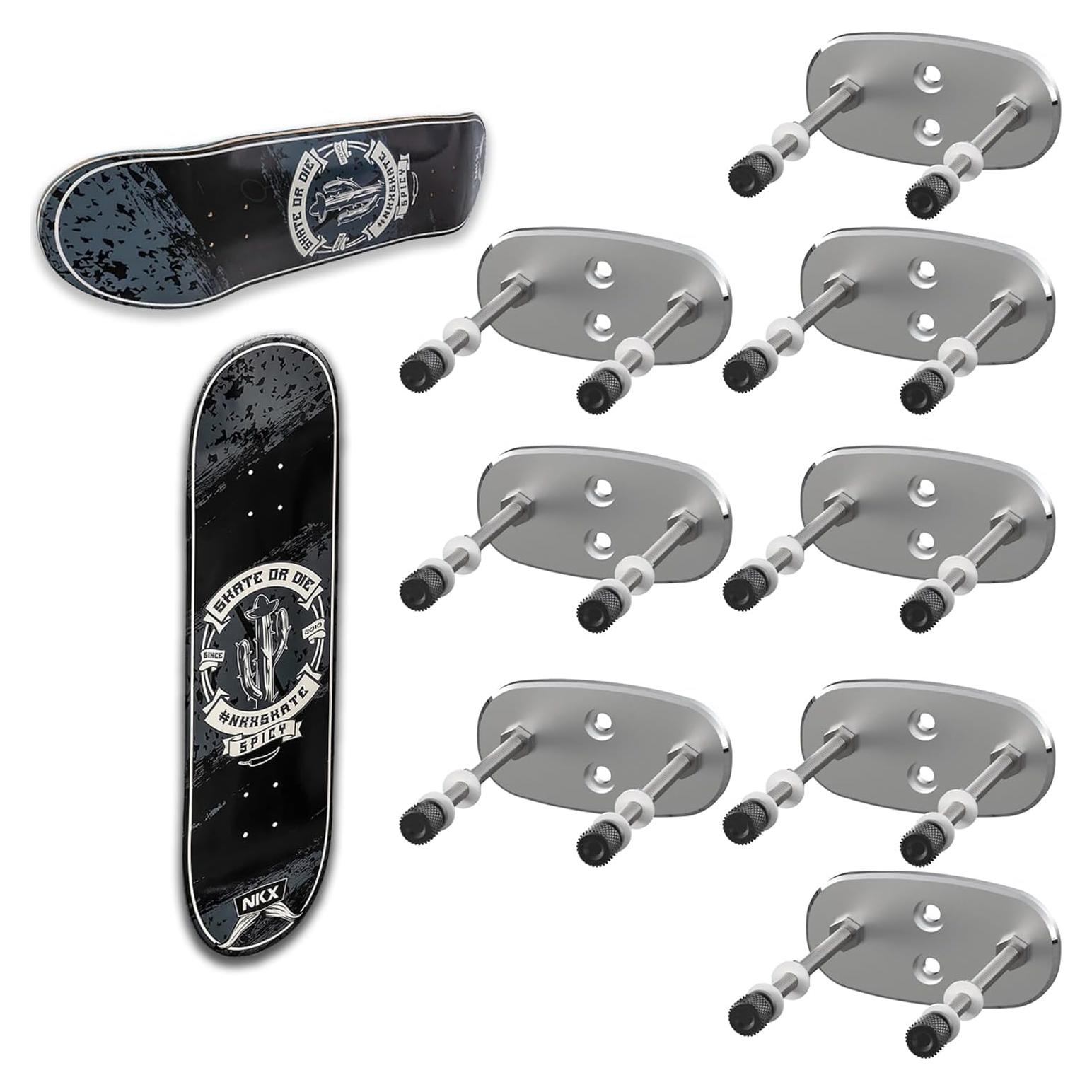 Soporte de Pared para Skate ezbnb 8 Paquetes Aluminio Plata