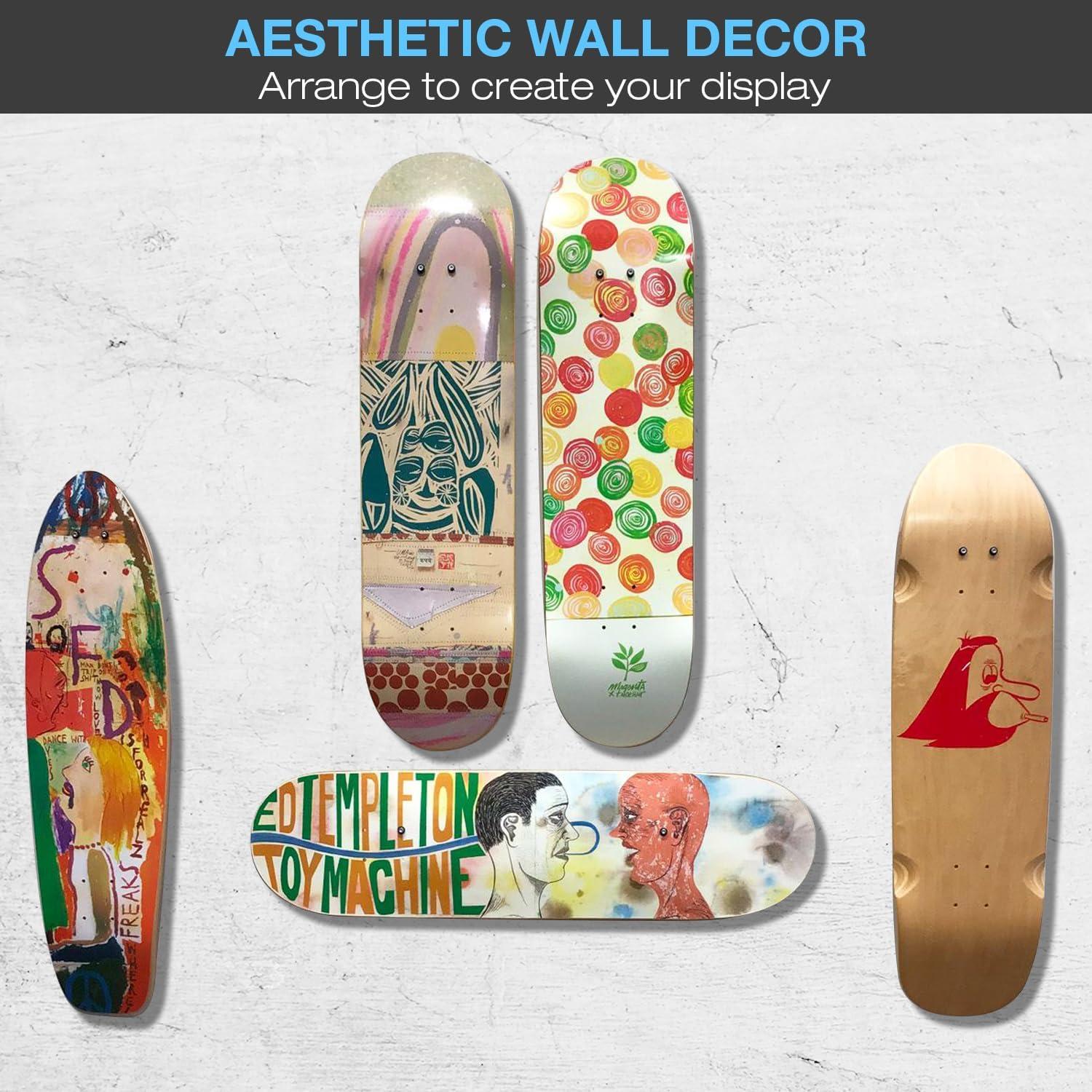 Soporte de Pared para Skate ezbnb 8 Paquetes Aluminio Plata