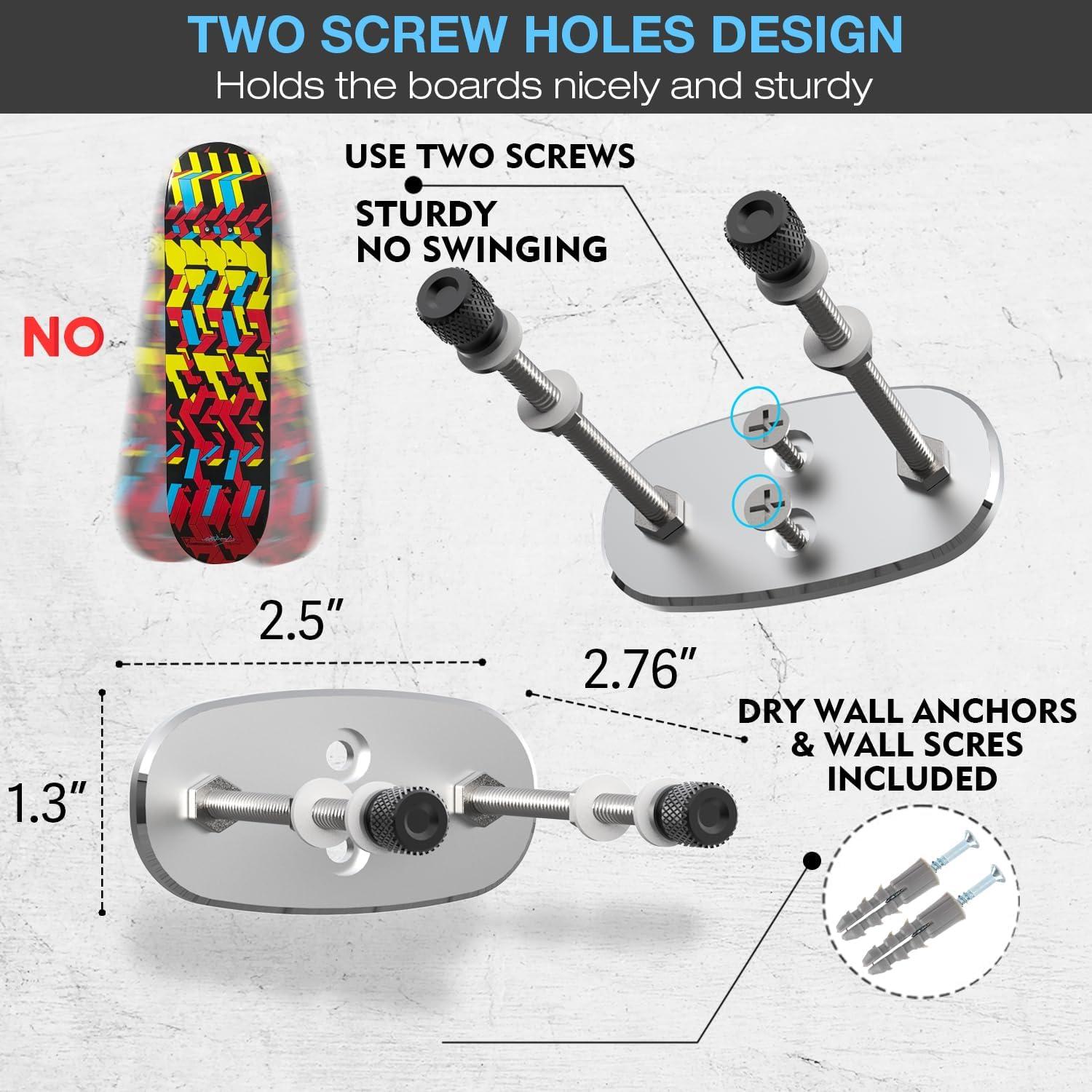 Soporte de Pared para Skate ezbnb 8 Paquetes Aluminio Plata