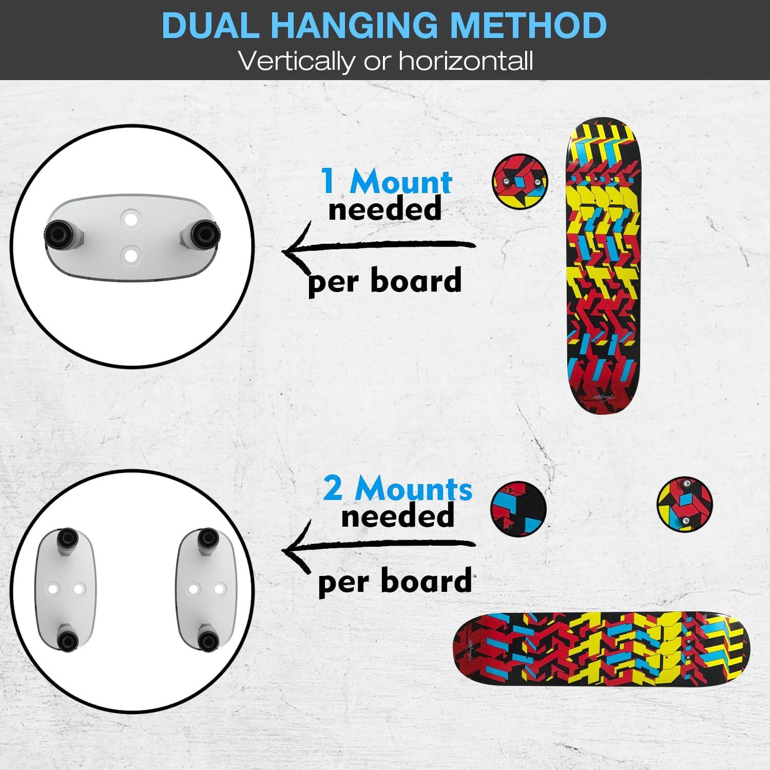 Soporte de Pared para Skate ezbnb 8 Paquetes Aluminio Plata