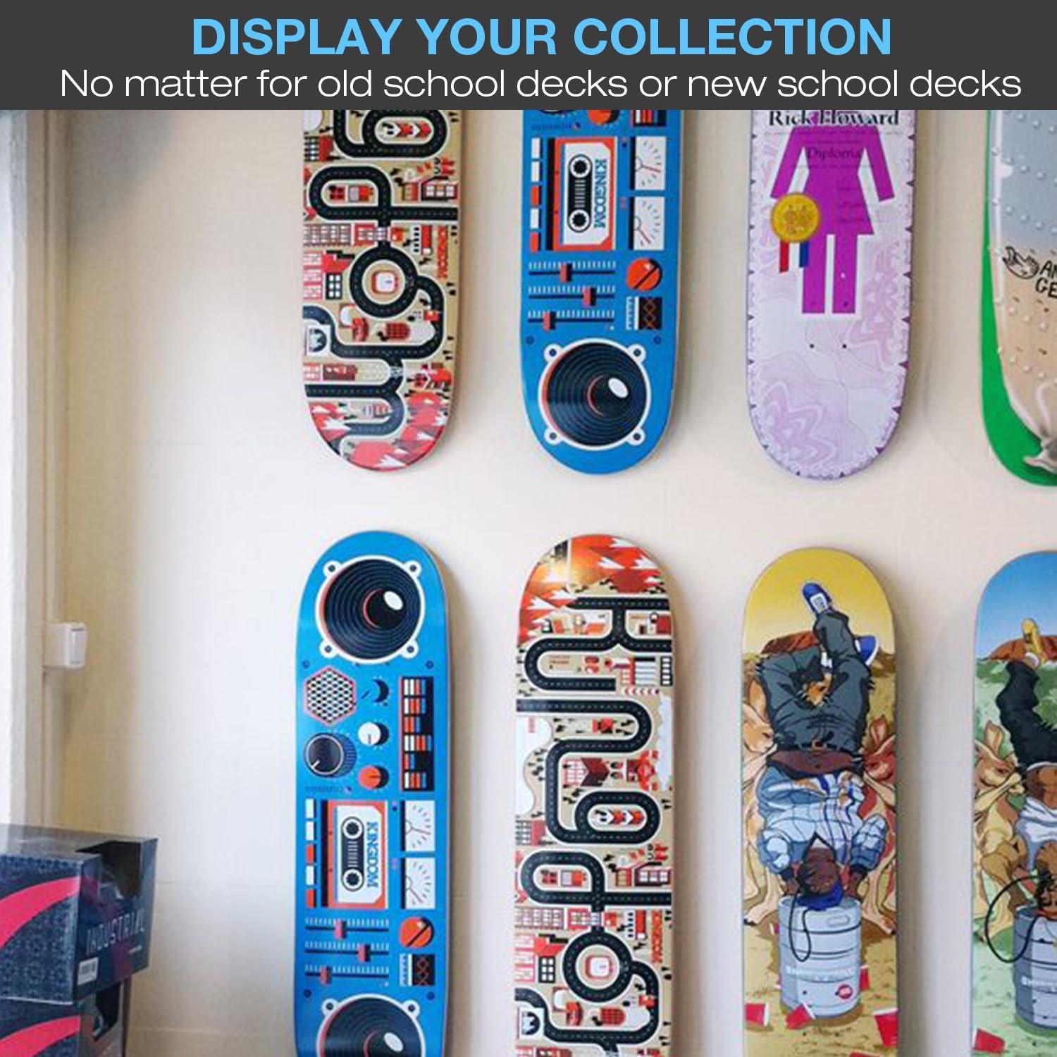 Soporte de Pared para Skate ezbnb 8 Paquetes Aluminio Plata