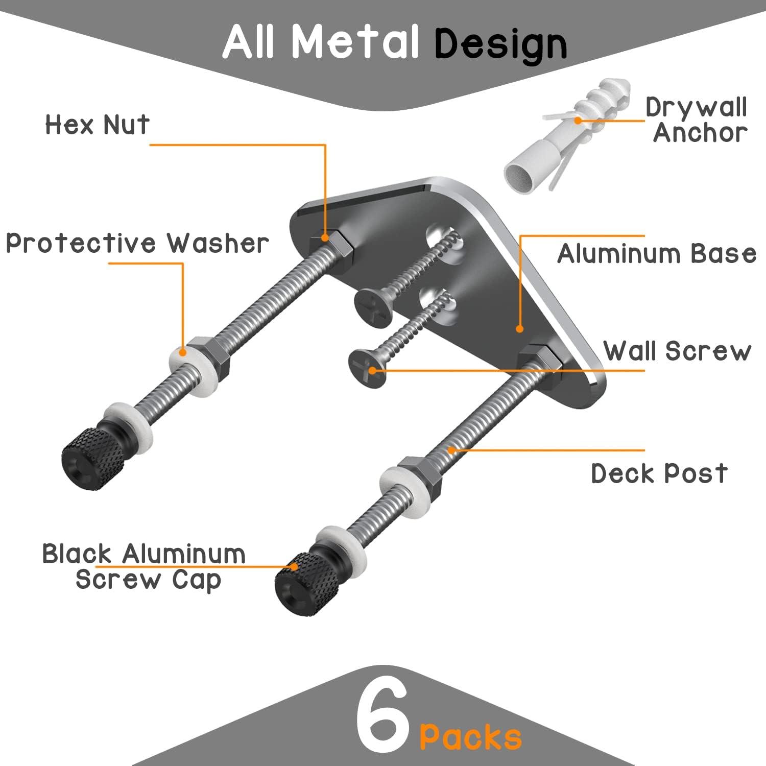 Soporte de Pared para Skateboard Aluminio 6 Paquetes Plata