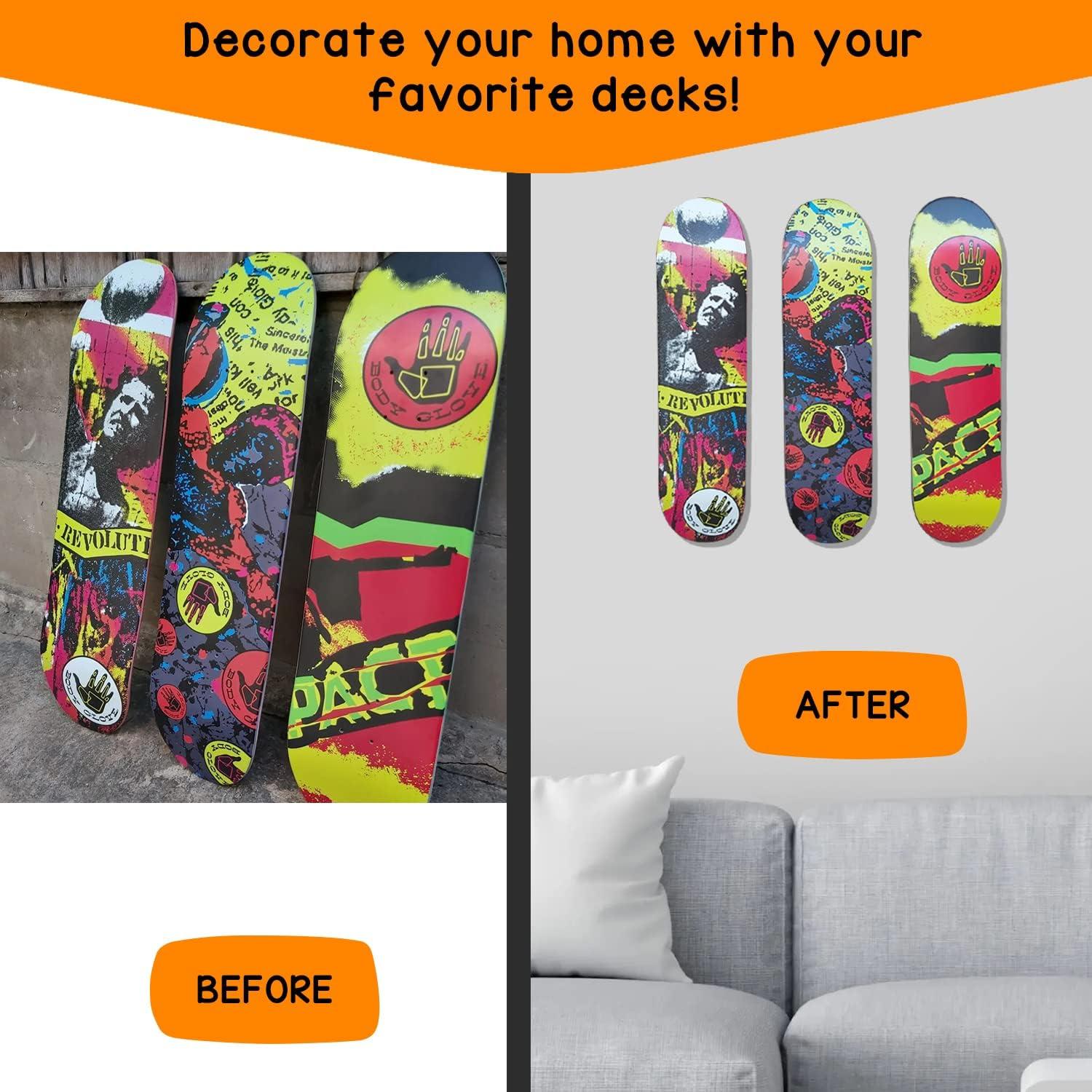 Soporte de Pared para Skateboard Aluminio 6 Paquetes Plata