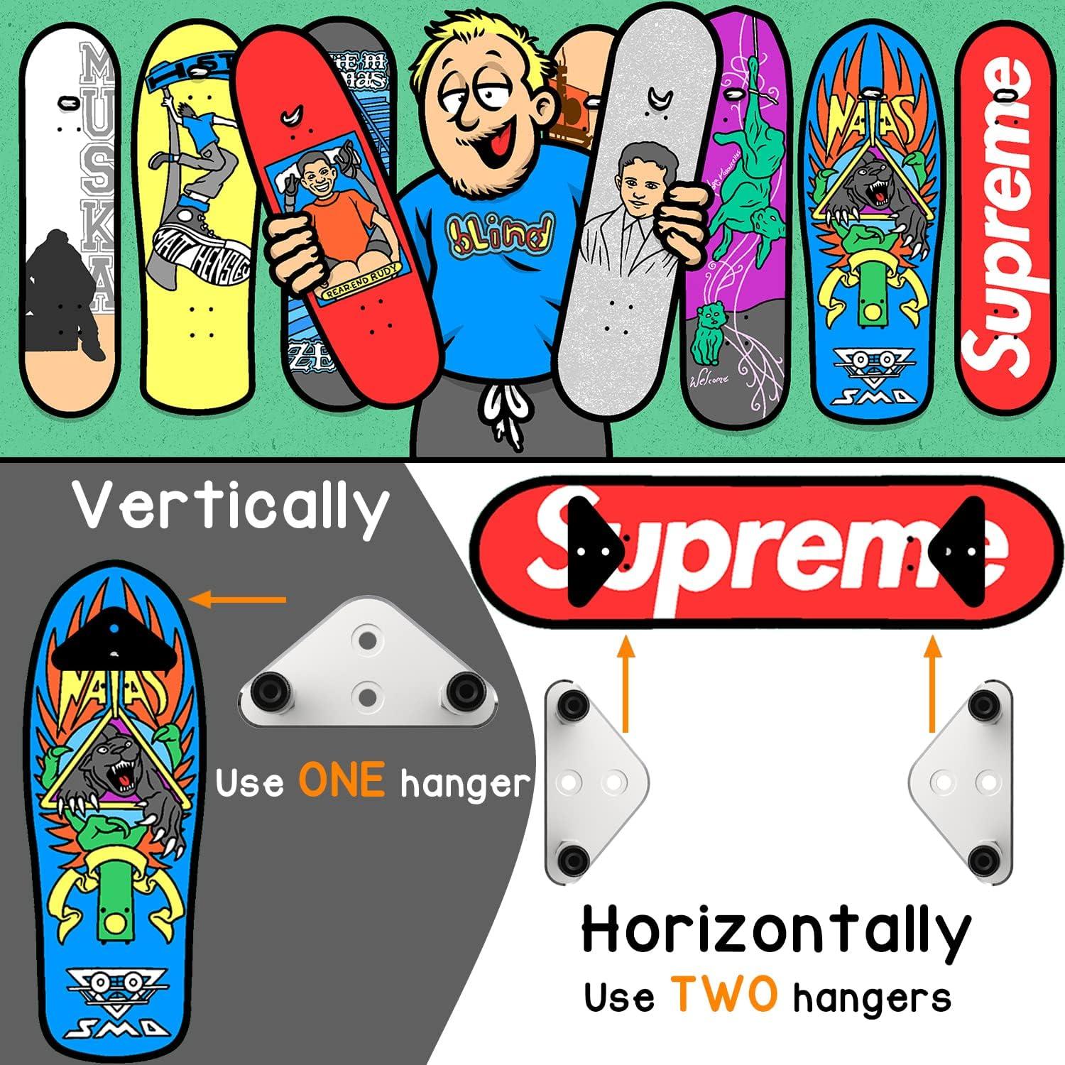 Soporte de Pared para Skateboard Aluminio 6 Paquetes Plata