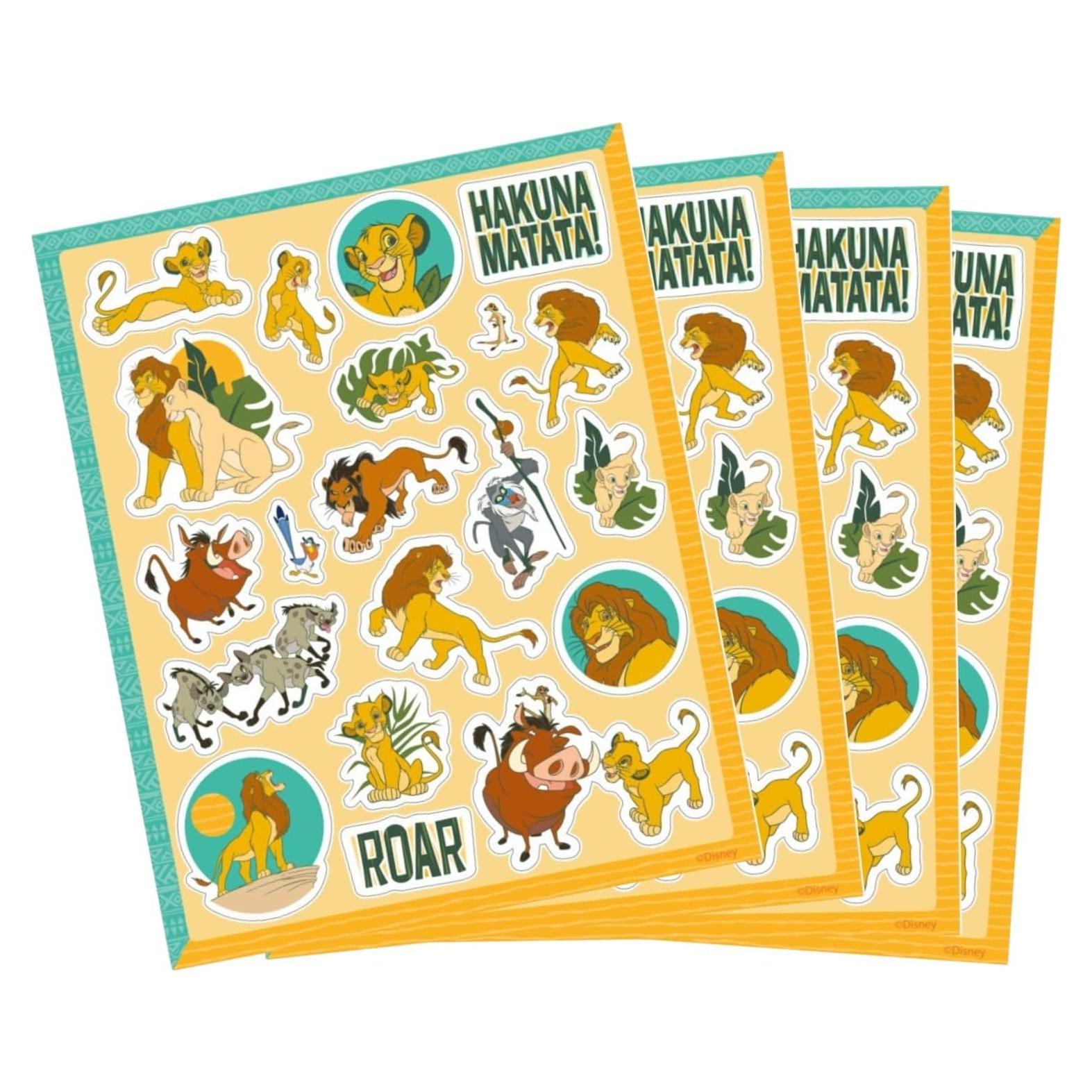 Hojas de Calcomanías Disney El Rey León - 4 Pcs Multicolor