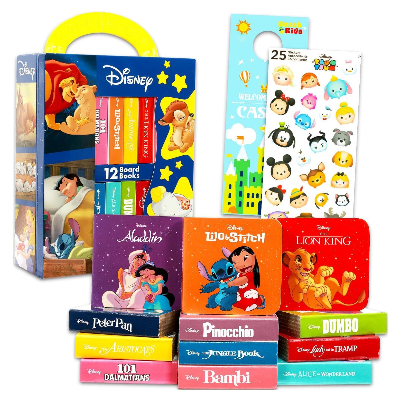 Conjunto de Libros de Cuentos Disney - 12 Bloques para Bebés
