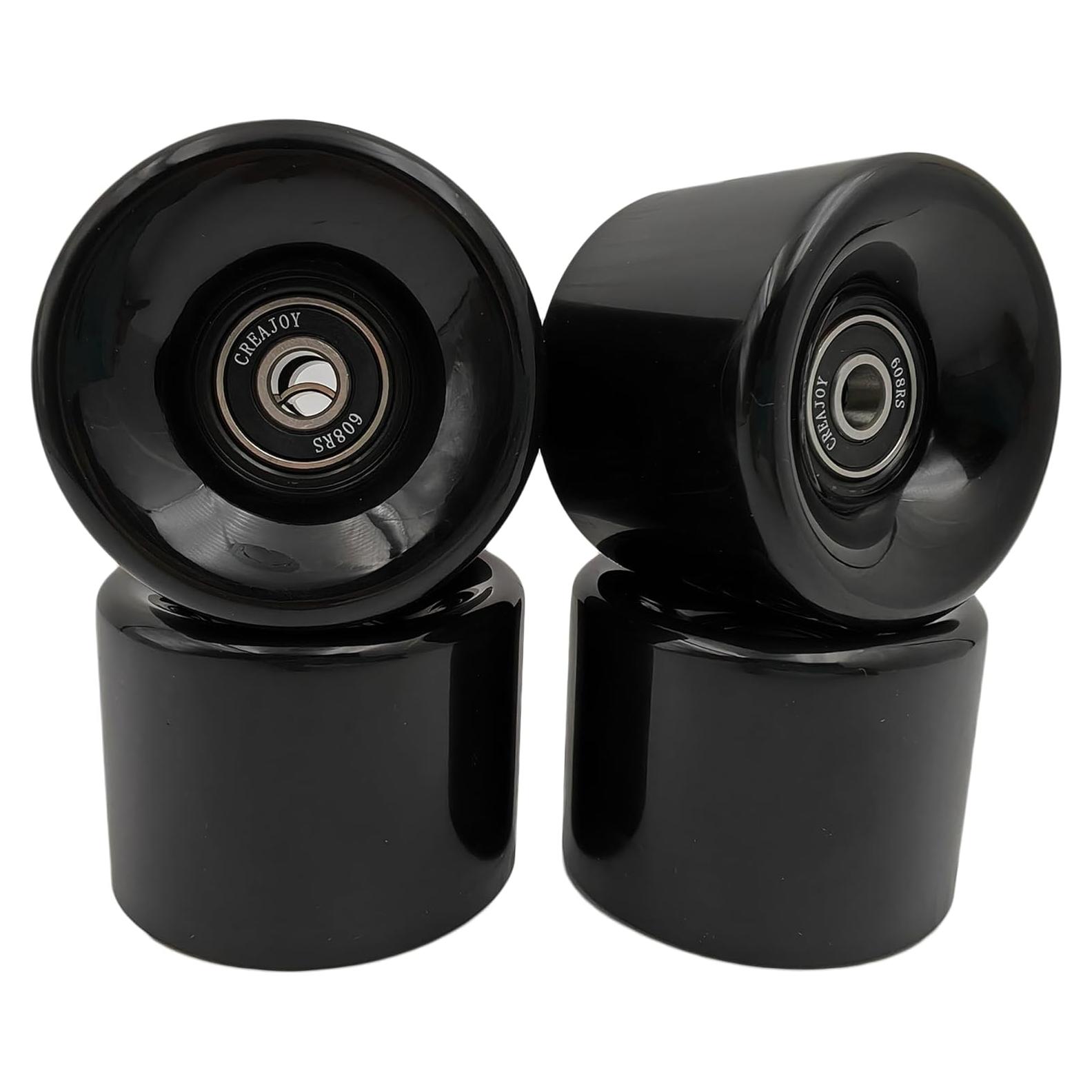 Ruedas de Skateboard CREAJOY 60mm 95A Juego de 4 Negro
