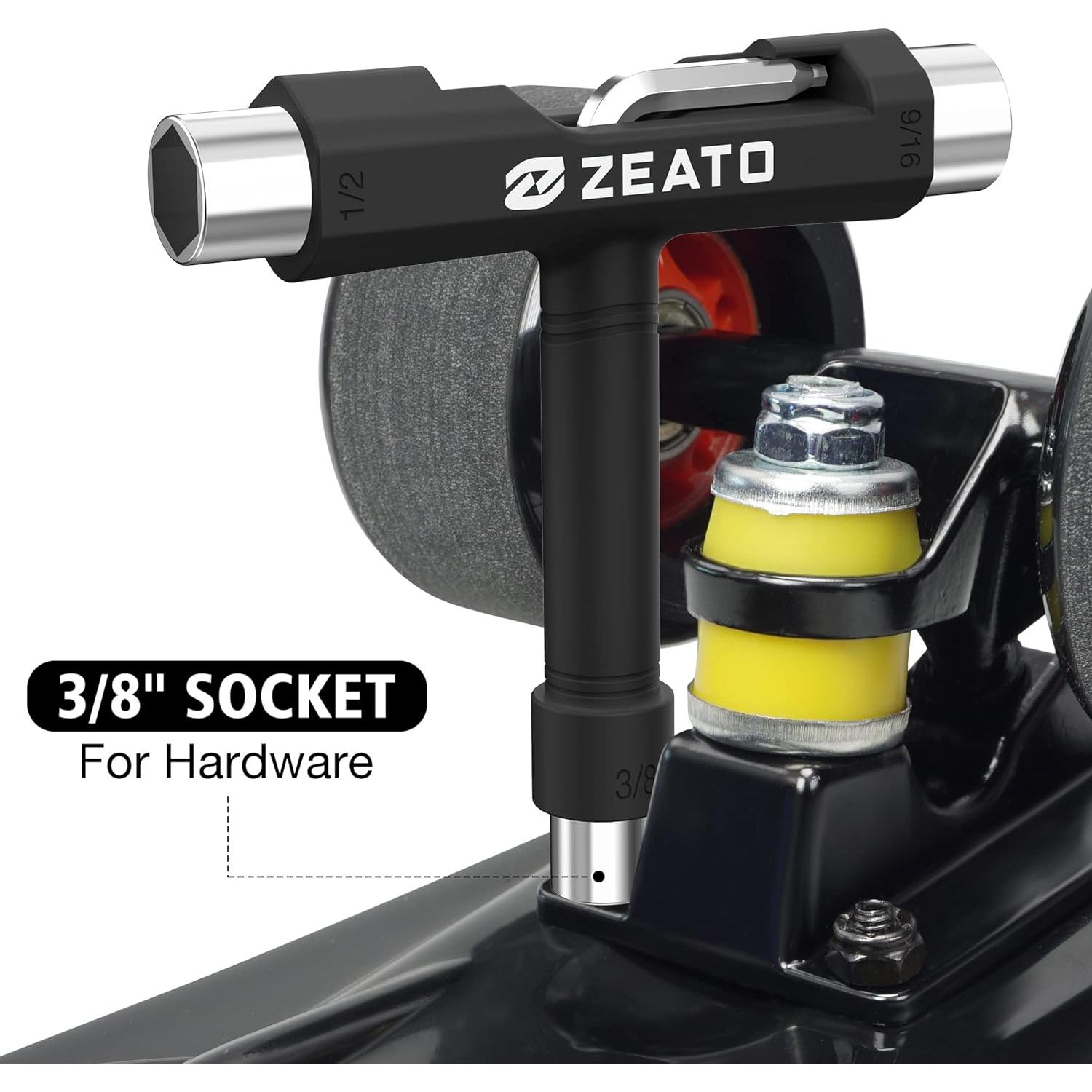 Herramienta T Multifuncional Zeato para Skateboard Negra