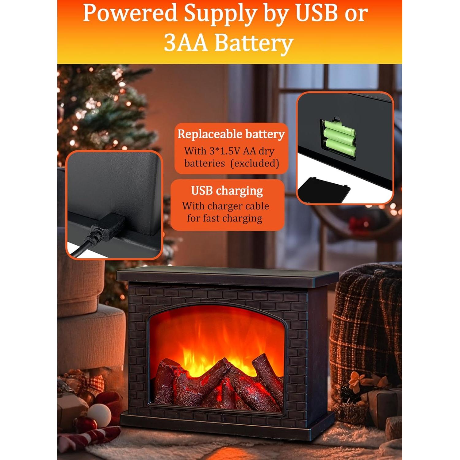 Lámpara de Chimenea Eléctrica Quipzora BILUDENG con Efecto Llama