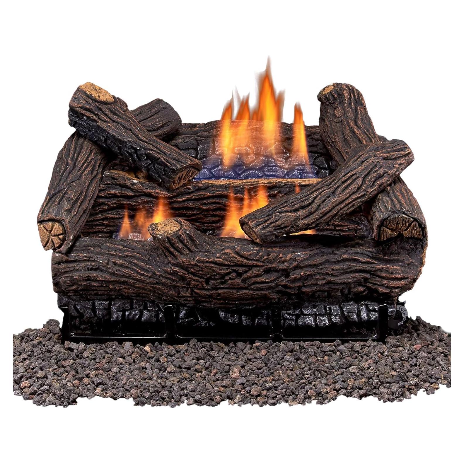 Conjunto de troncos Duluth Forge 18" gas sin ventilación 30000 BTU