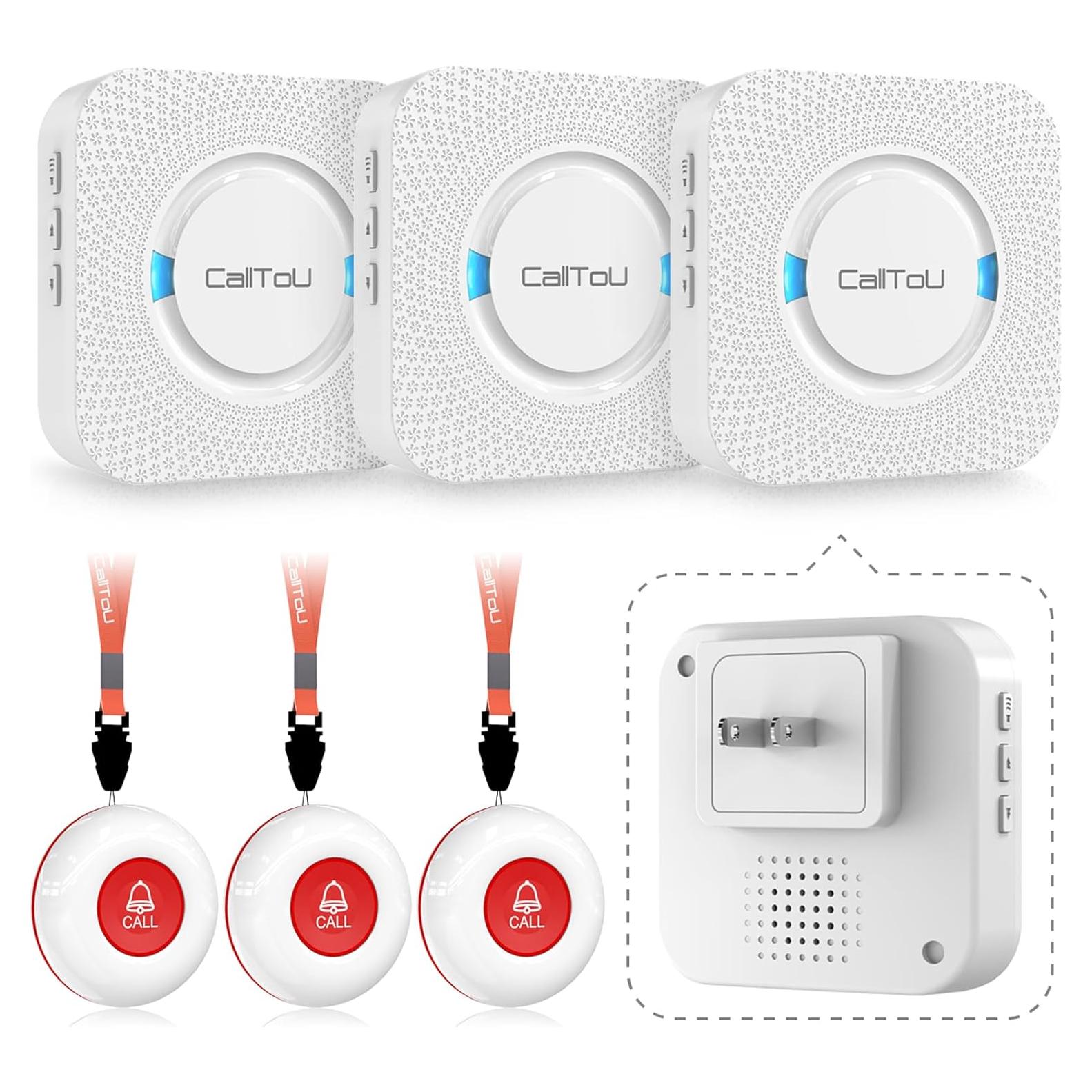 Botón de Llamada Inalámbrico CallToU 3 Botones y 3 Receptores