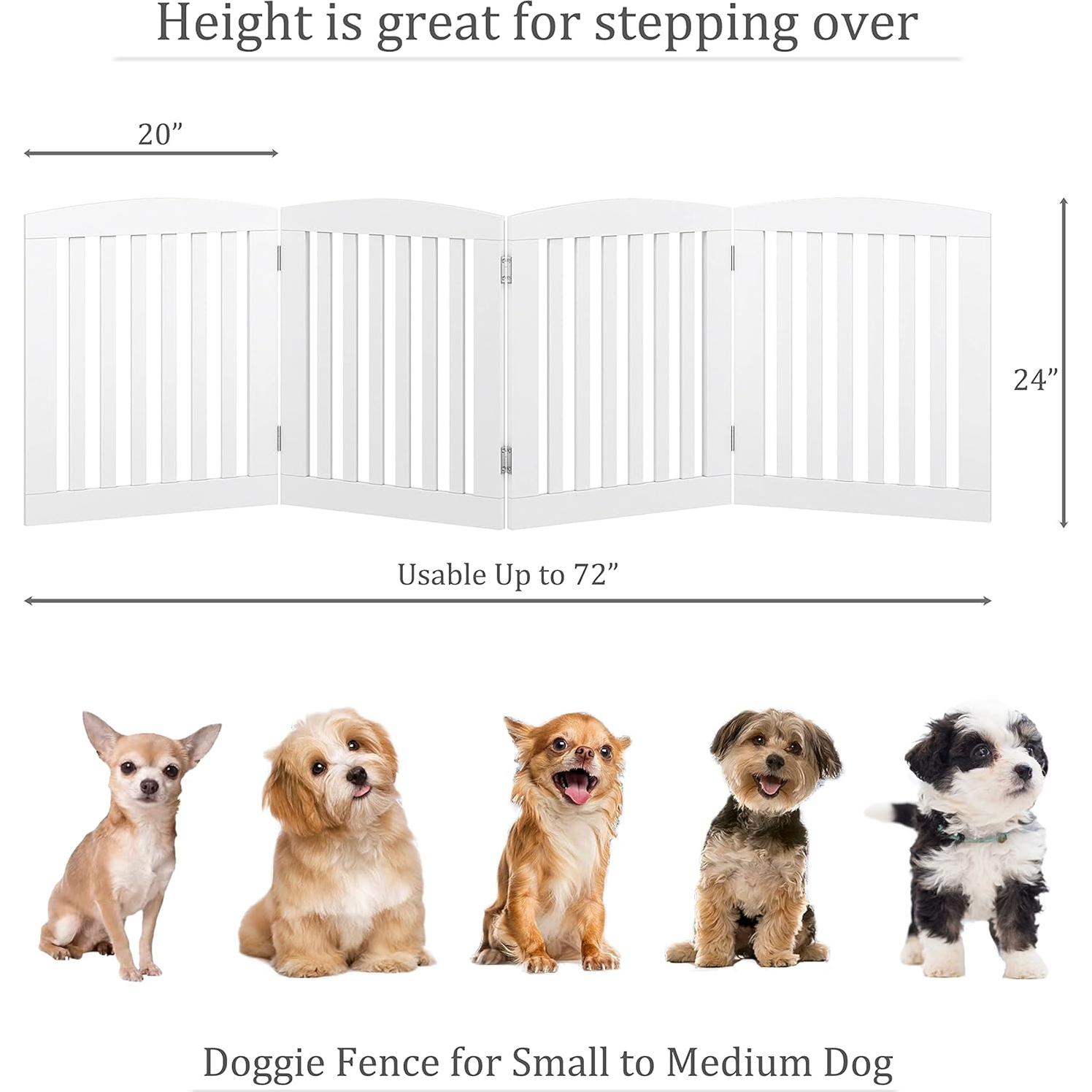 Puerta Plegable para Mascotas Pawland 61 cm 4 Paneles Blanca